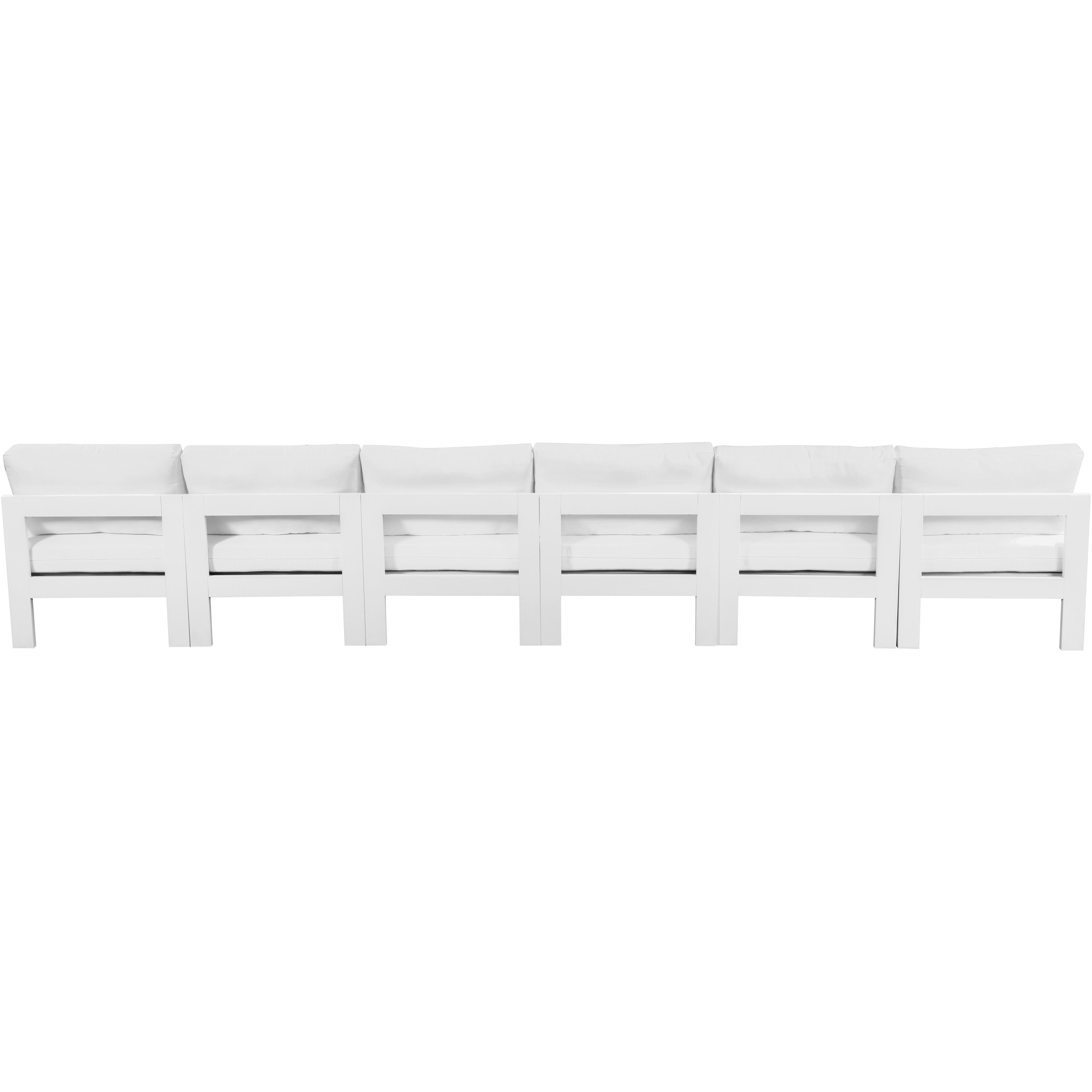 Meridian Nizuc White Water Resistant Fabric Outdoor Patio Modular Sofa