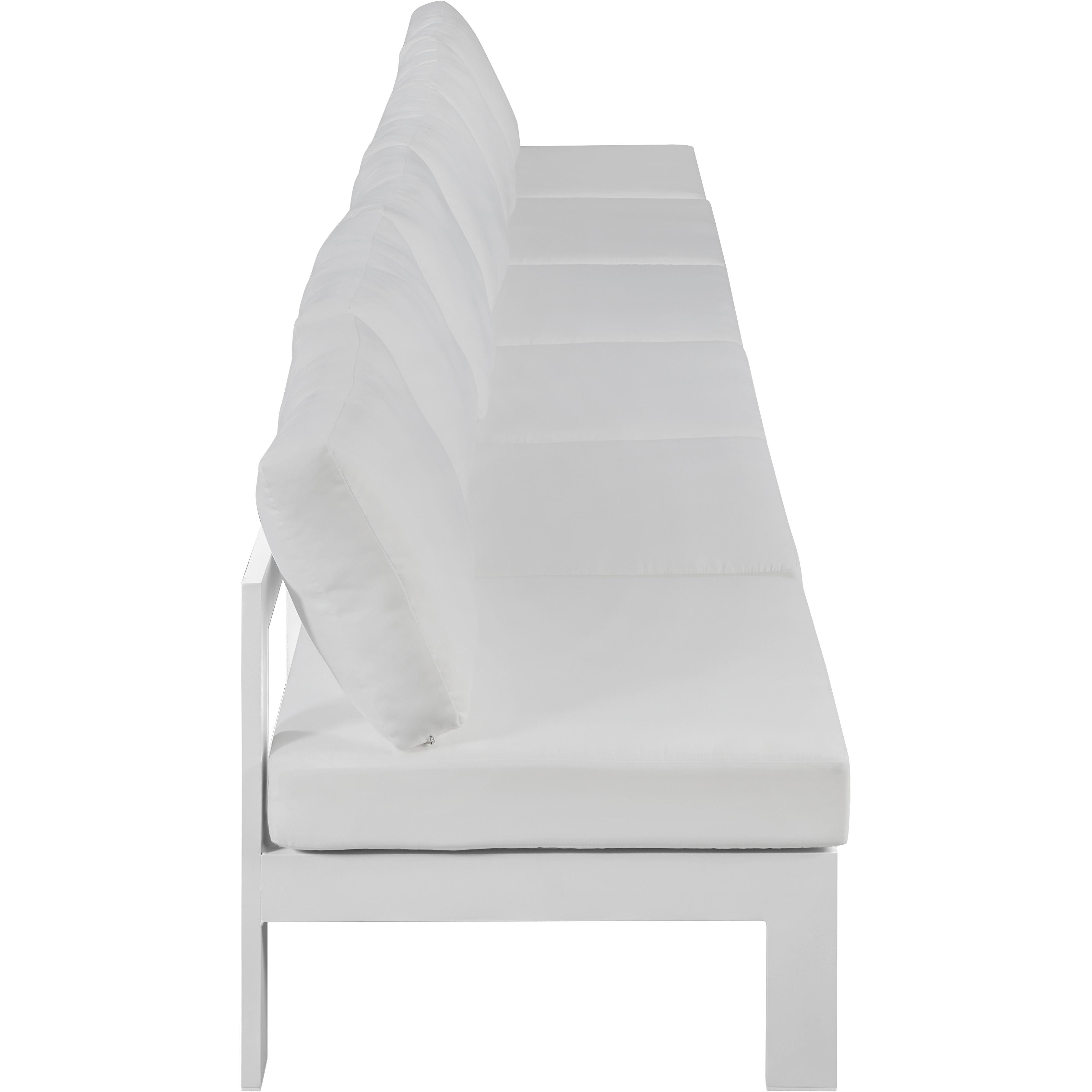 Meridian Nizuc White Water Resistant Fabric Outdoor Patio Modular Sofa