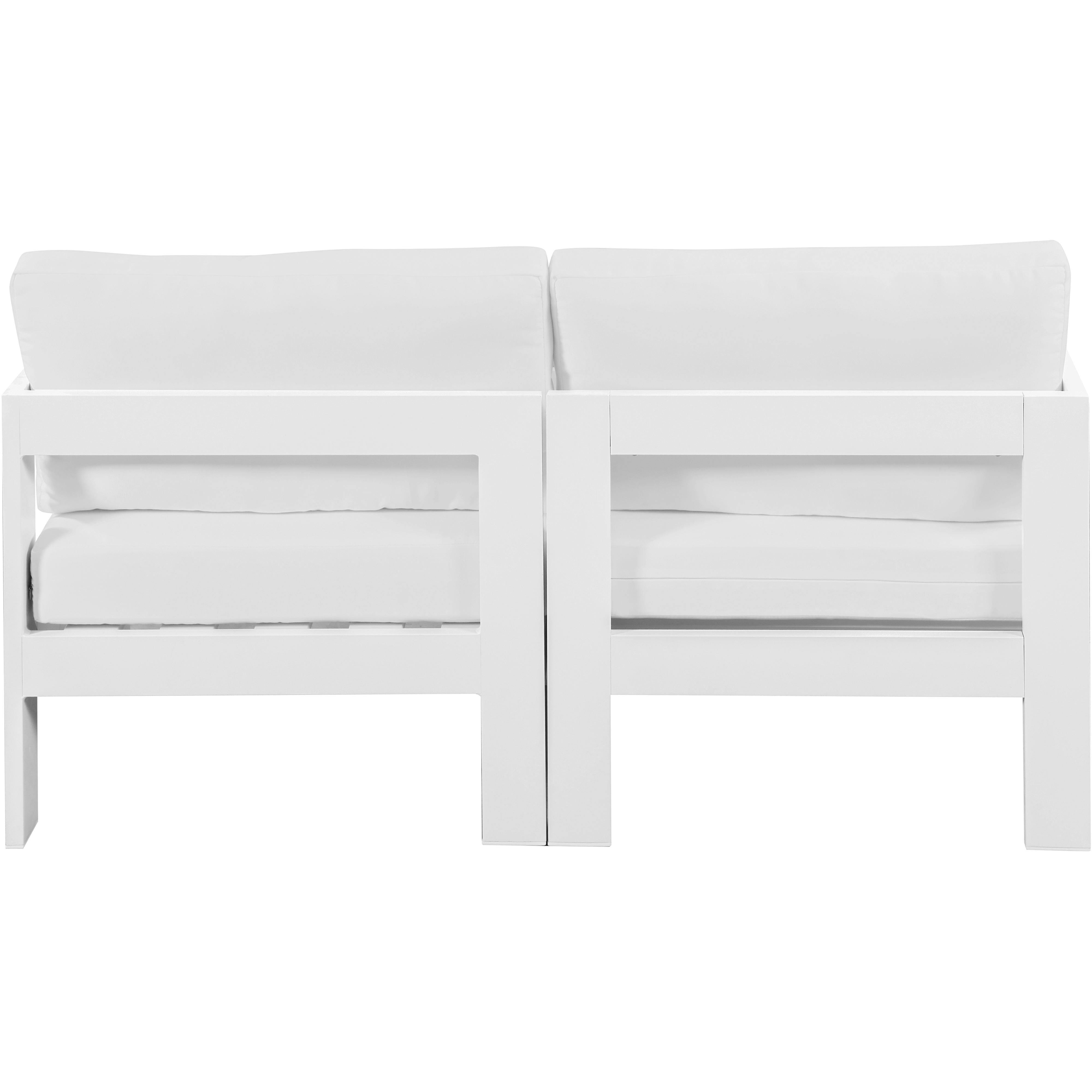 Meridian Nizuc White Water Resistant Fabric Outdoor Patio Modular Sofa