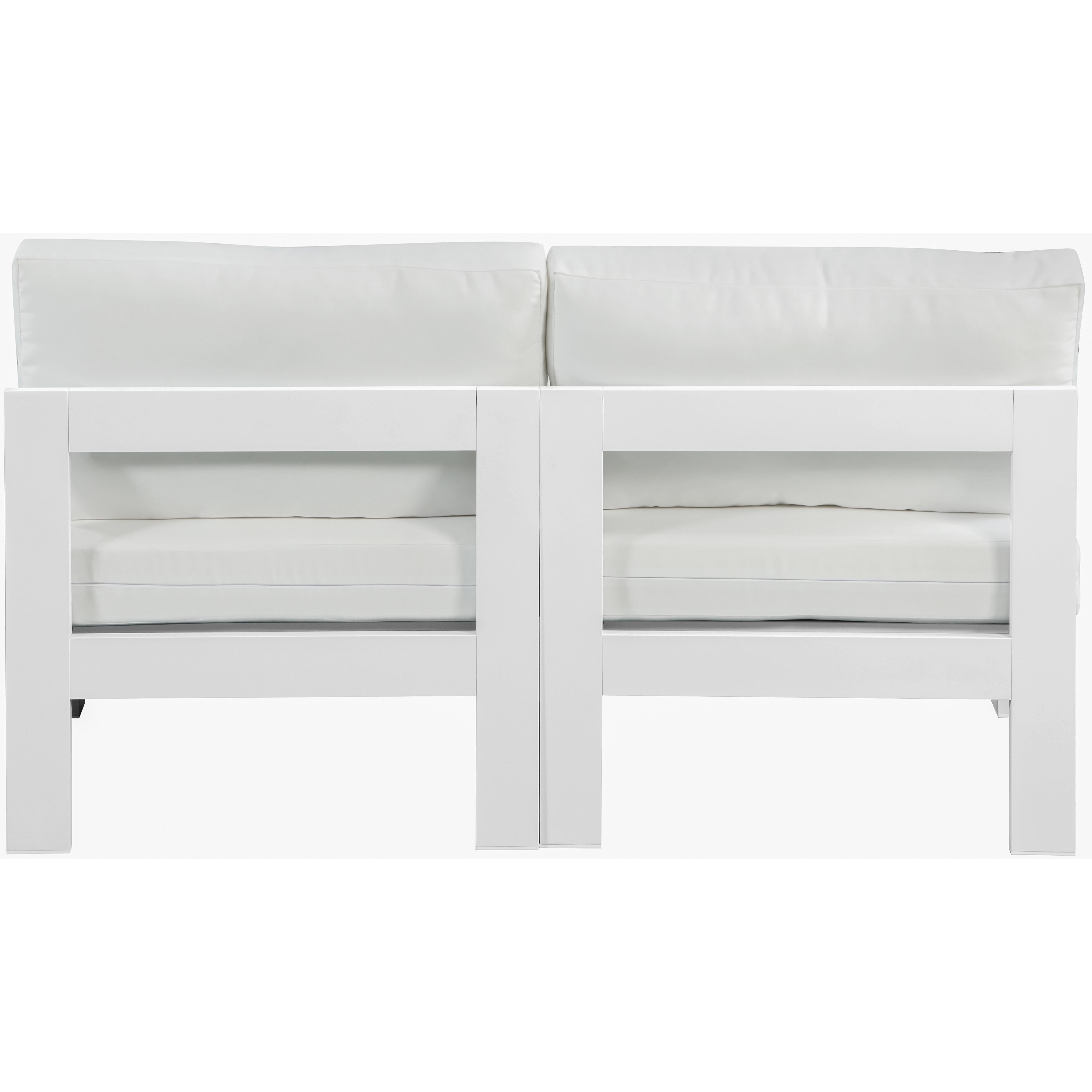 Meridian Nizuc White Water Resistant Fabric Outdoor Patio Modular Sofa