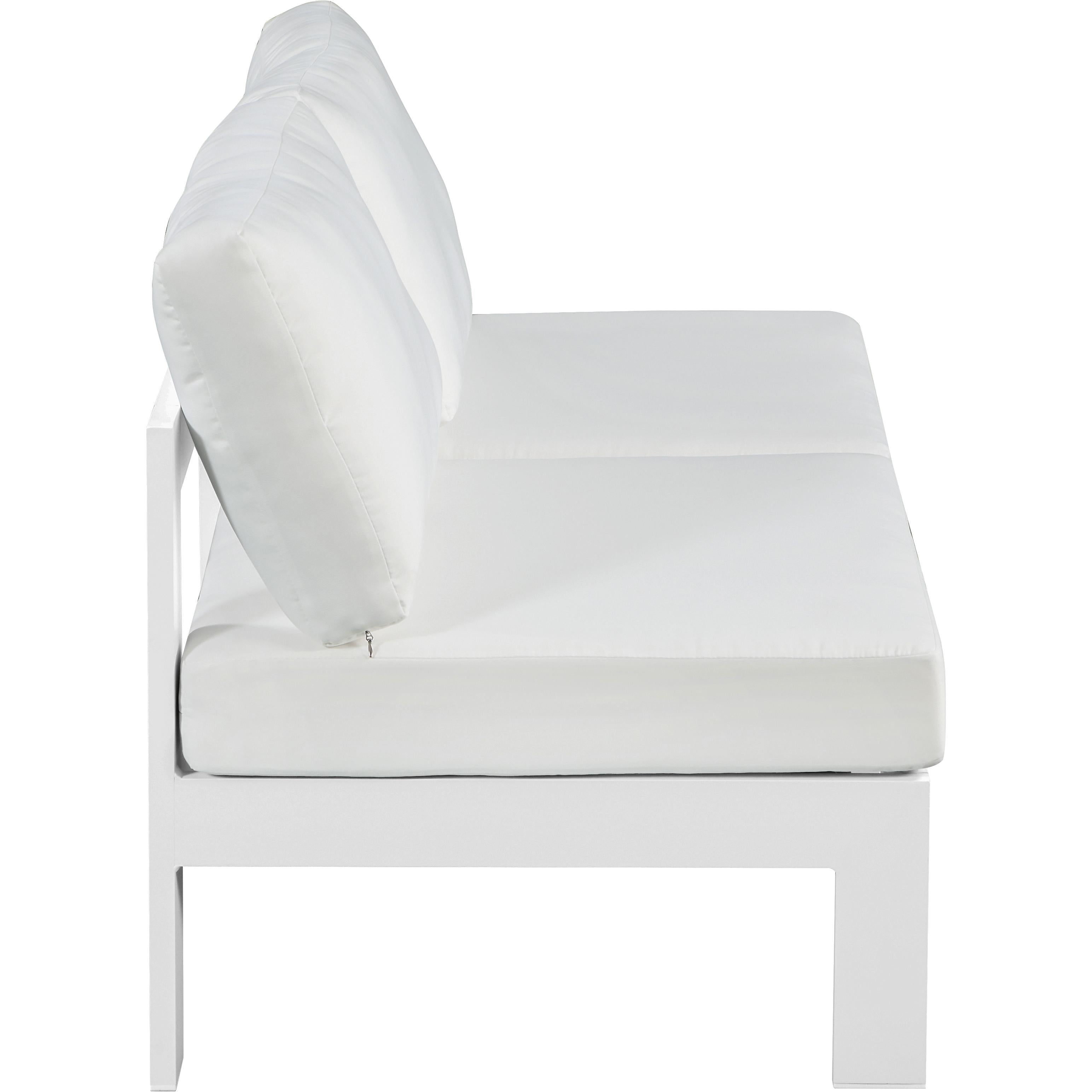 Meridian Nizuc White Water Resistant Fabric Outdoor Patio Modular Sofa