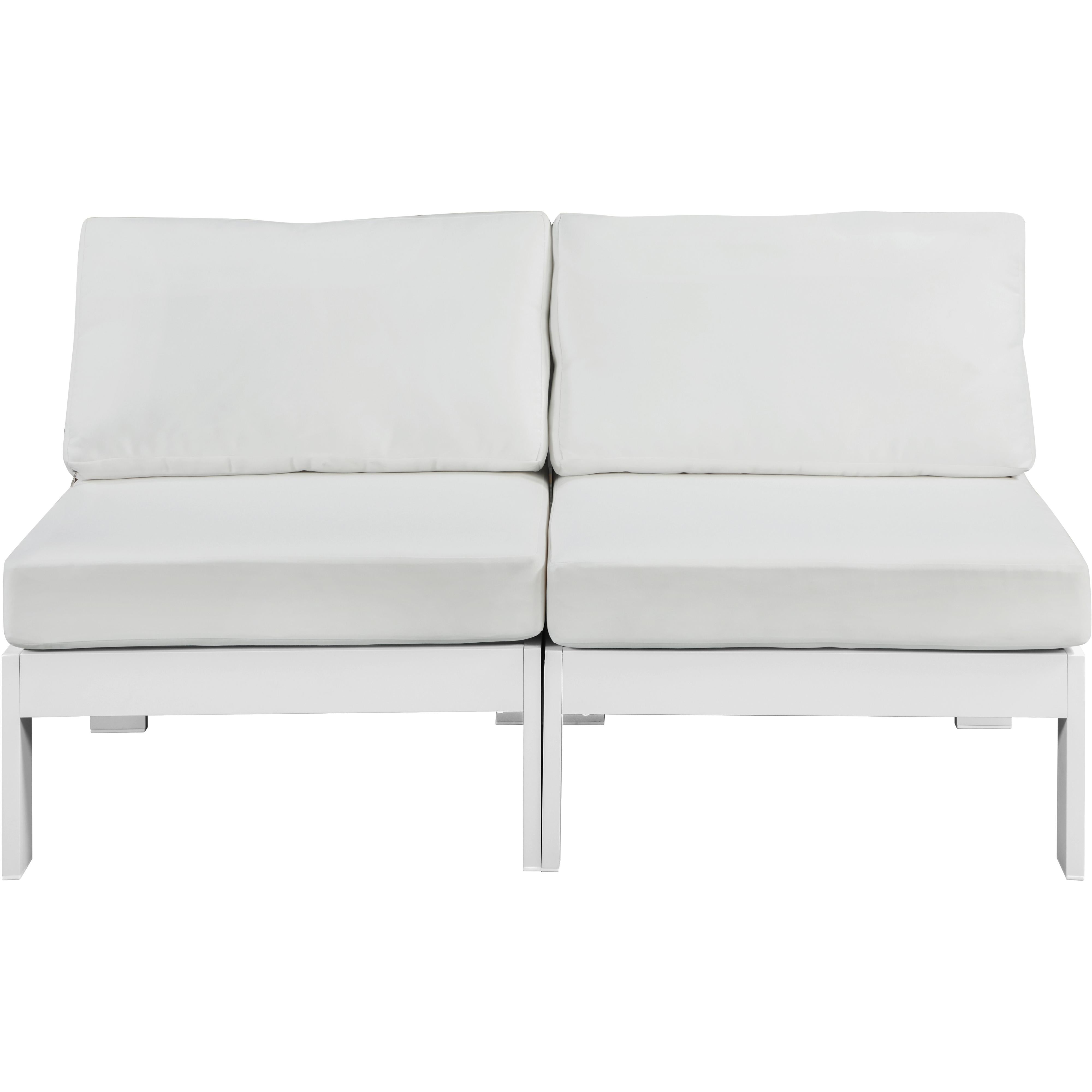 Meridian Nizuc White Water Resistant Fabric Outdoor Patio Modular Sofa