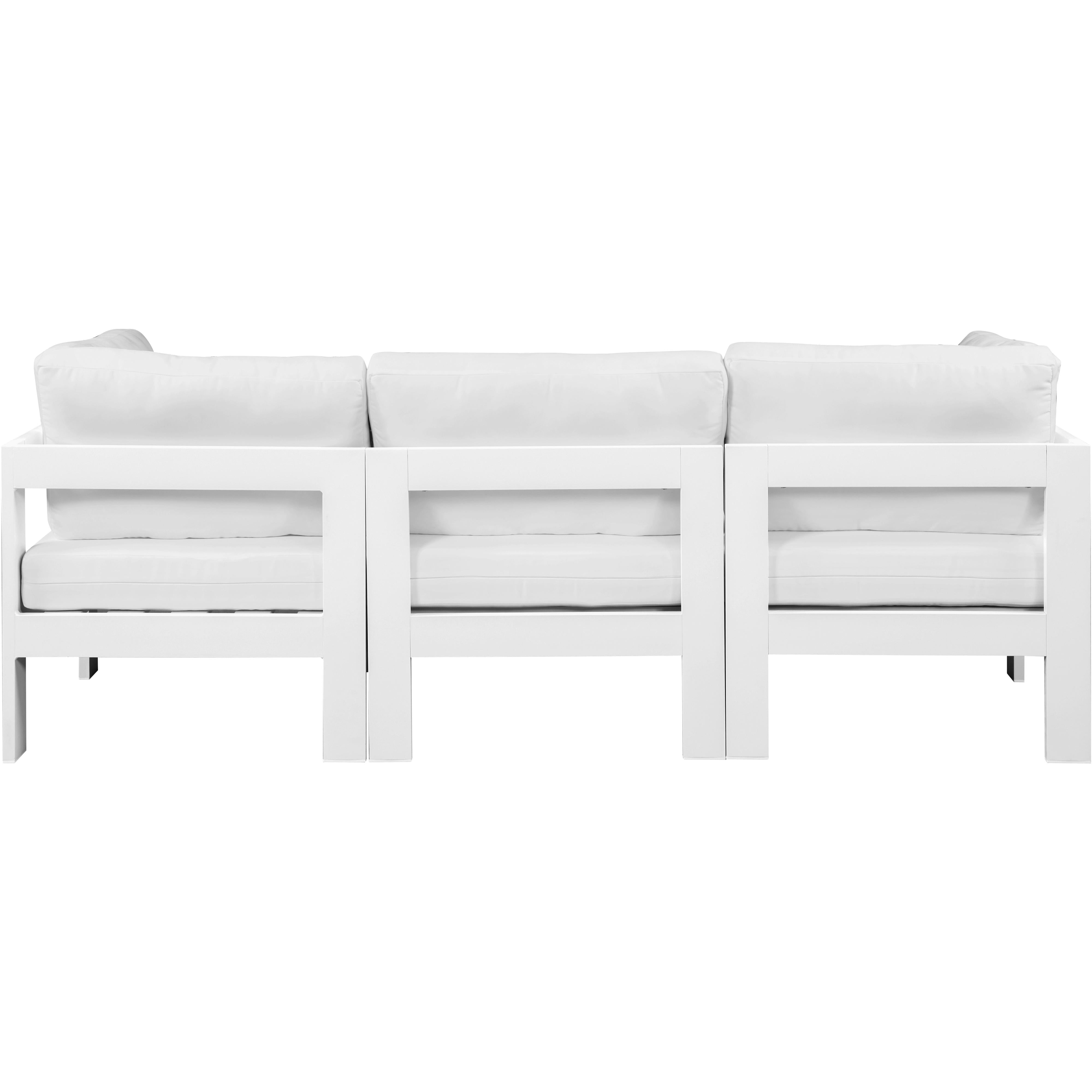 Meridian Nizuc White Water Resistant Fabric Outdoor Patio Modular Sofa