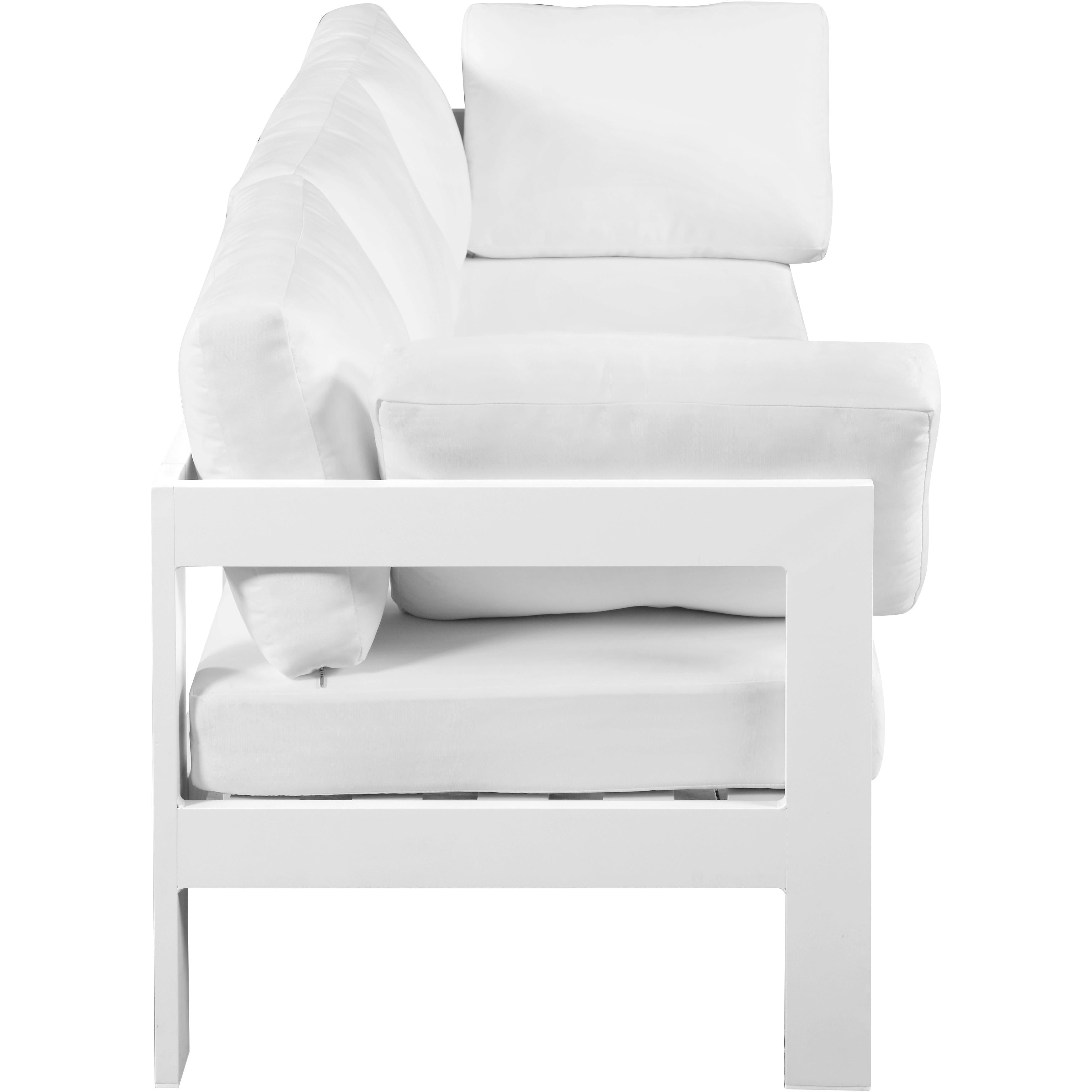 Meridian Nizuc White Water Resistant Fabric Outdoor Patio Modular Sofa