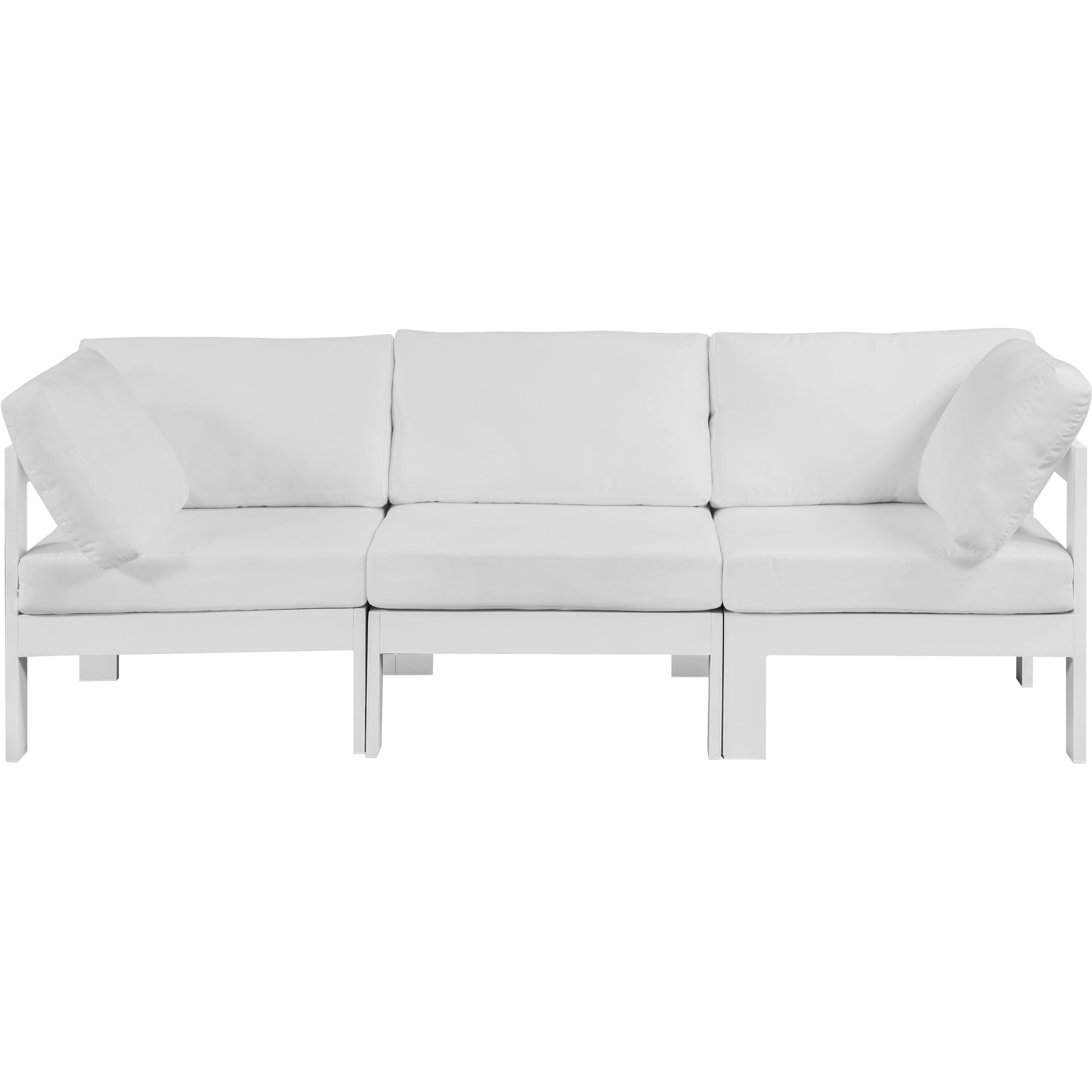 Meridian Nizuc White Water Resistant Fabric Outdoor Patio Modular Sofa