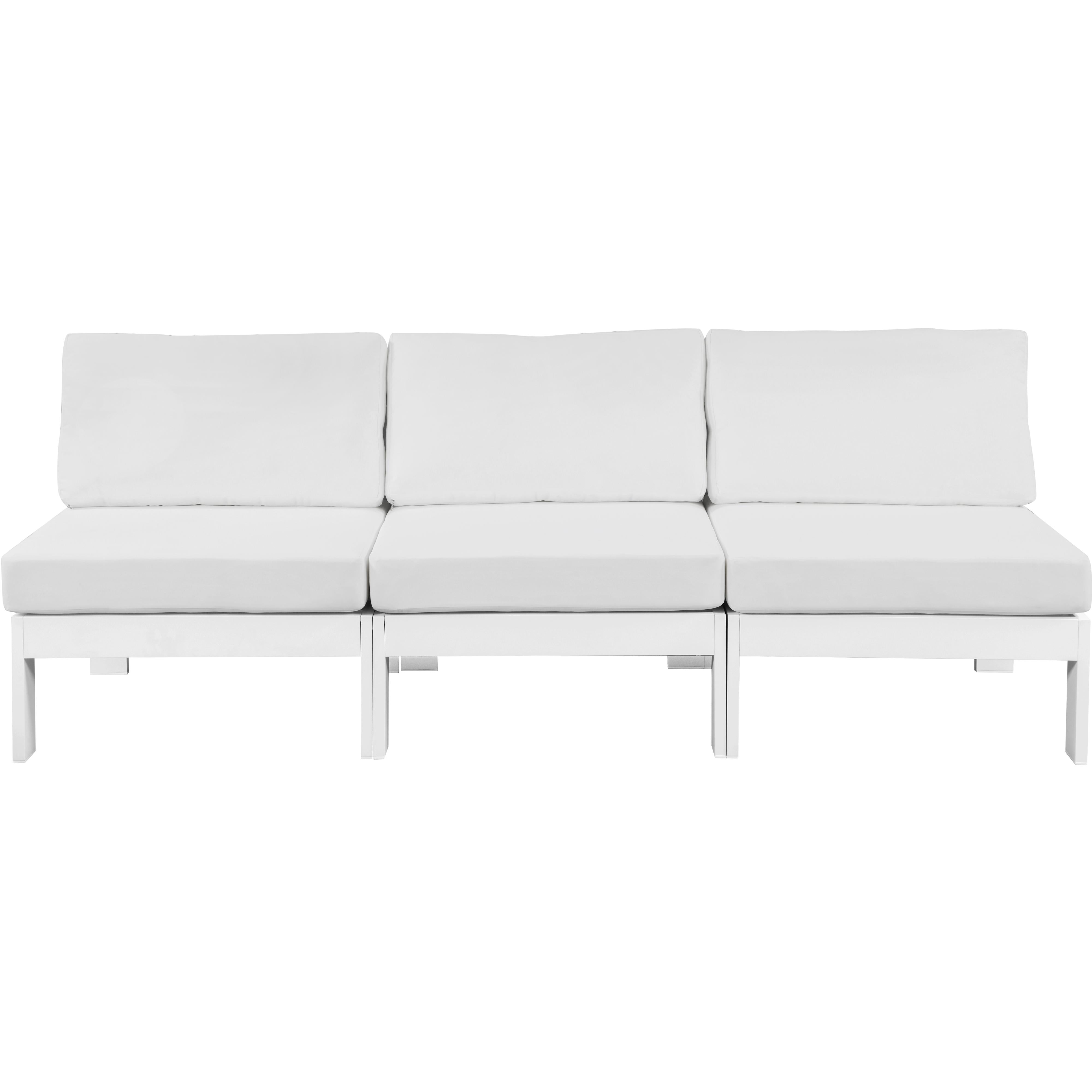 Meridian Nizuc White Water Resistant Fabric Outdoor Patio Modular Sofa