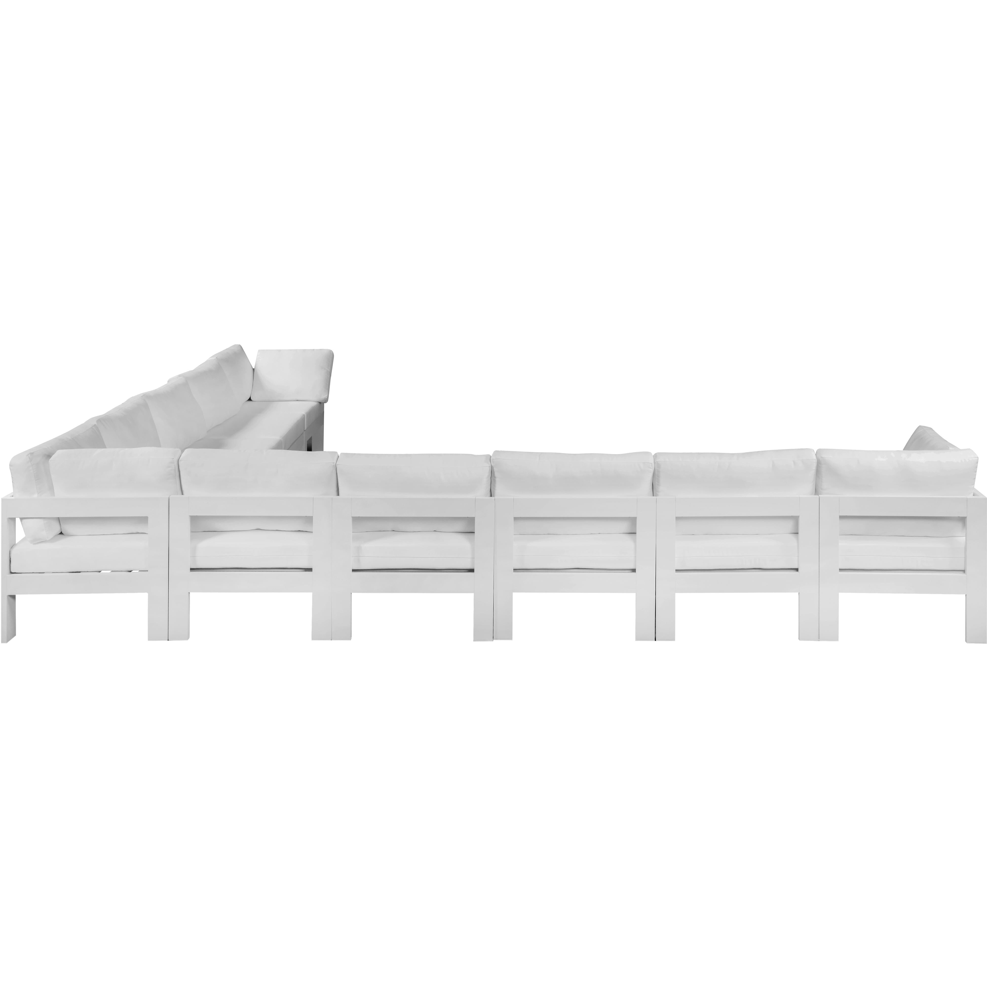 Meridian Nizuc White Water Resistant Fabric Outdoor Patio Modular Sectional