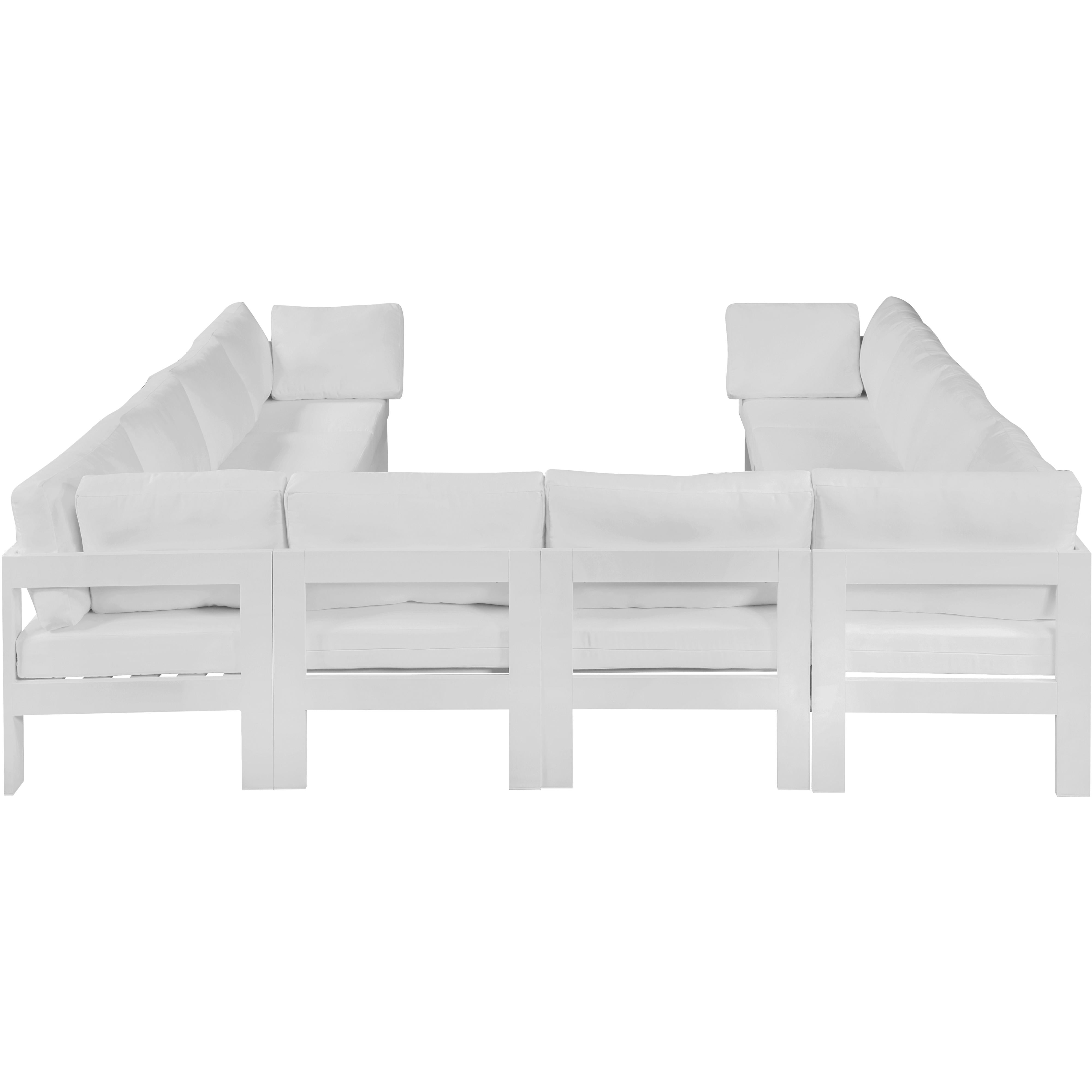 Meridian Nizuc White Water Resistant Fabric Outdoor Patio Modular Sectional