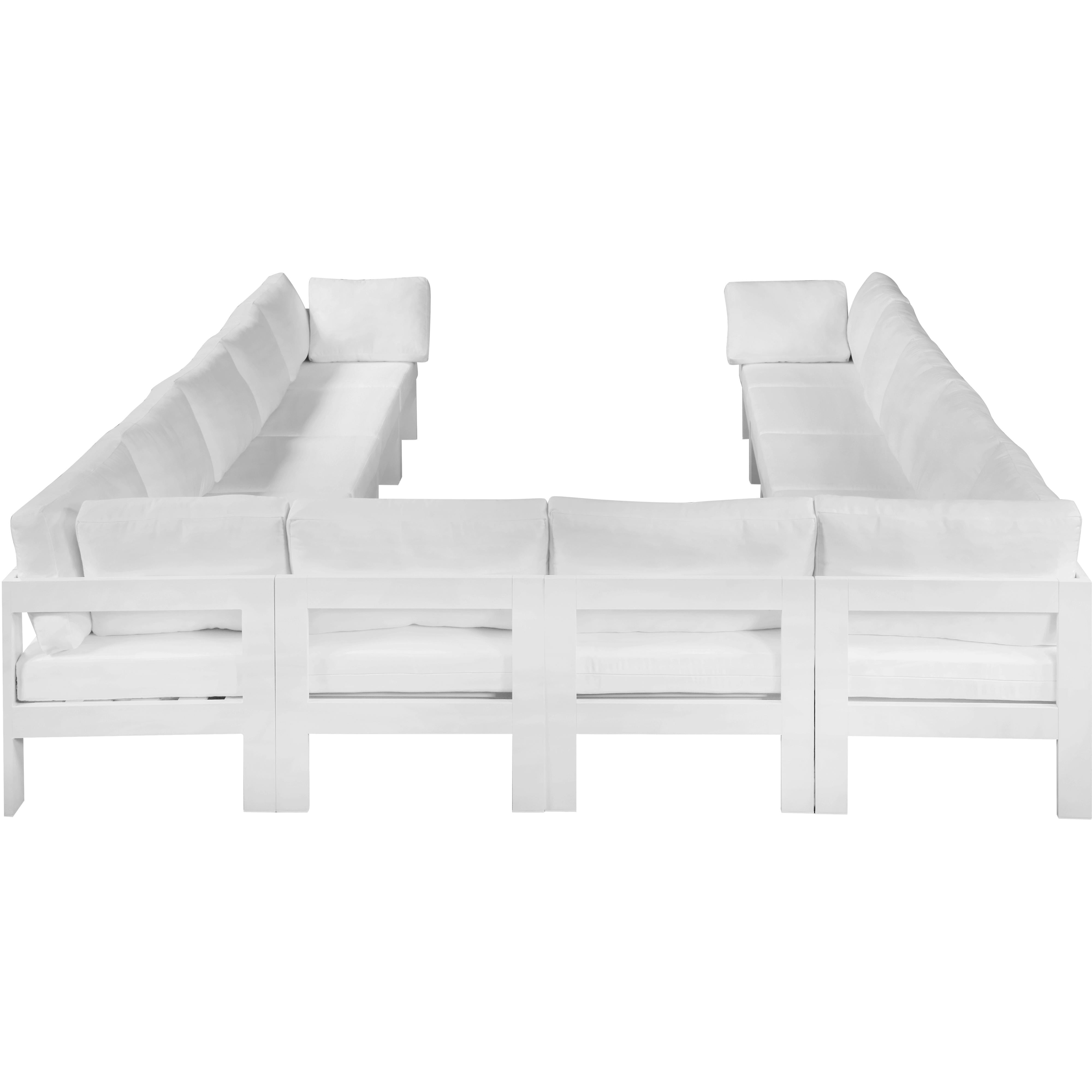 Meridian Nizuc White Water Resistant Fabric Outdoor Patio Modular Sectional