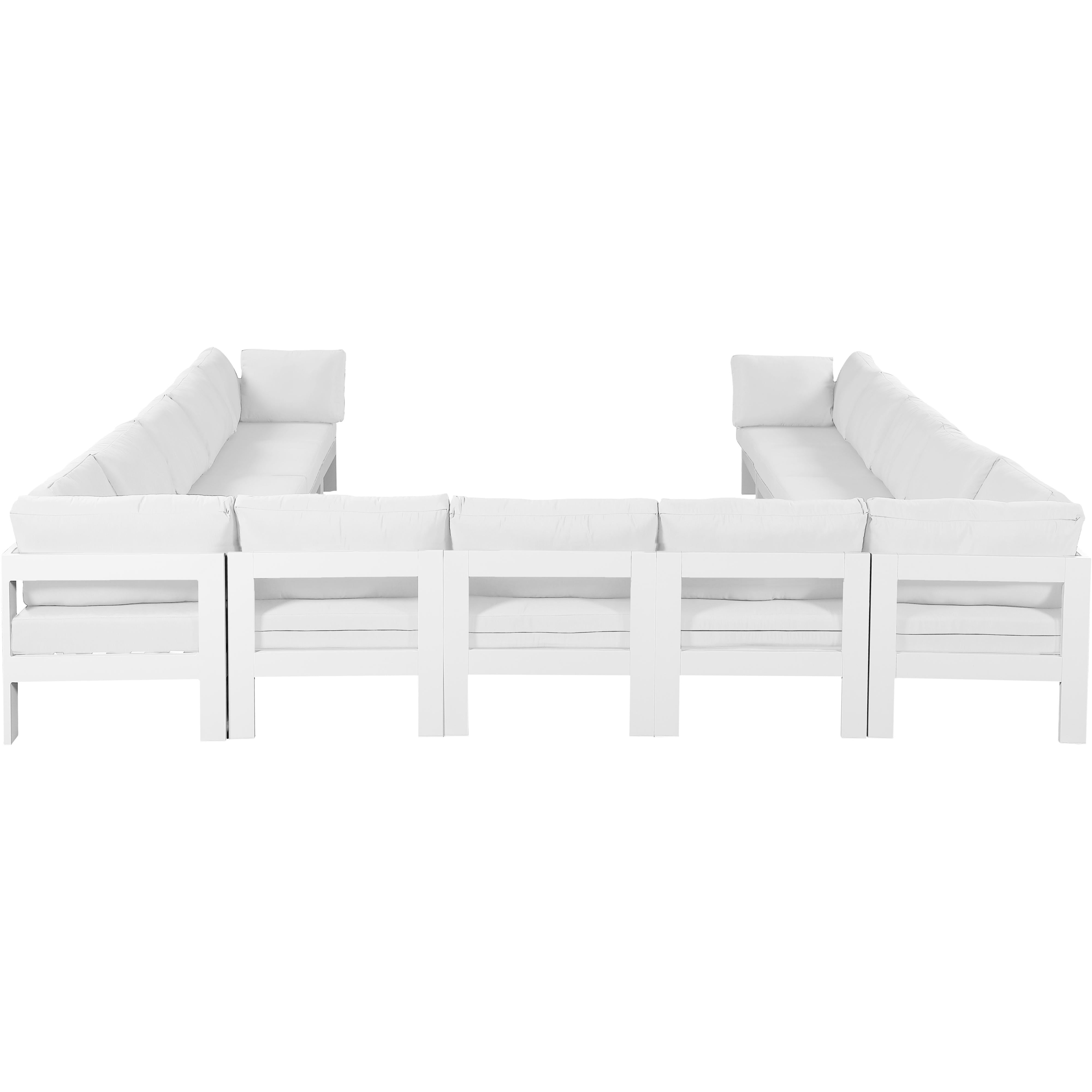 Meridian Nizuc White Water Resistant Fabric Outdoor Patio Modular Sectional