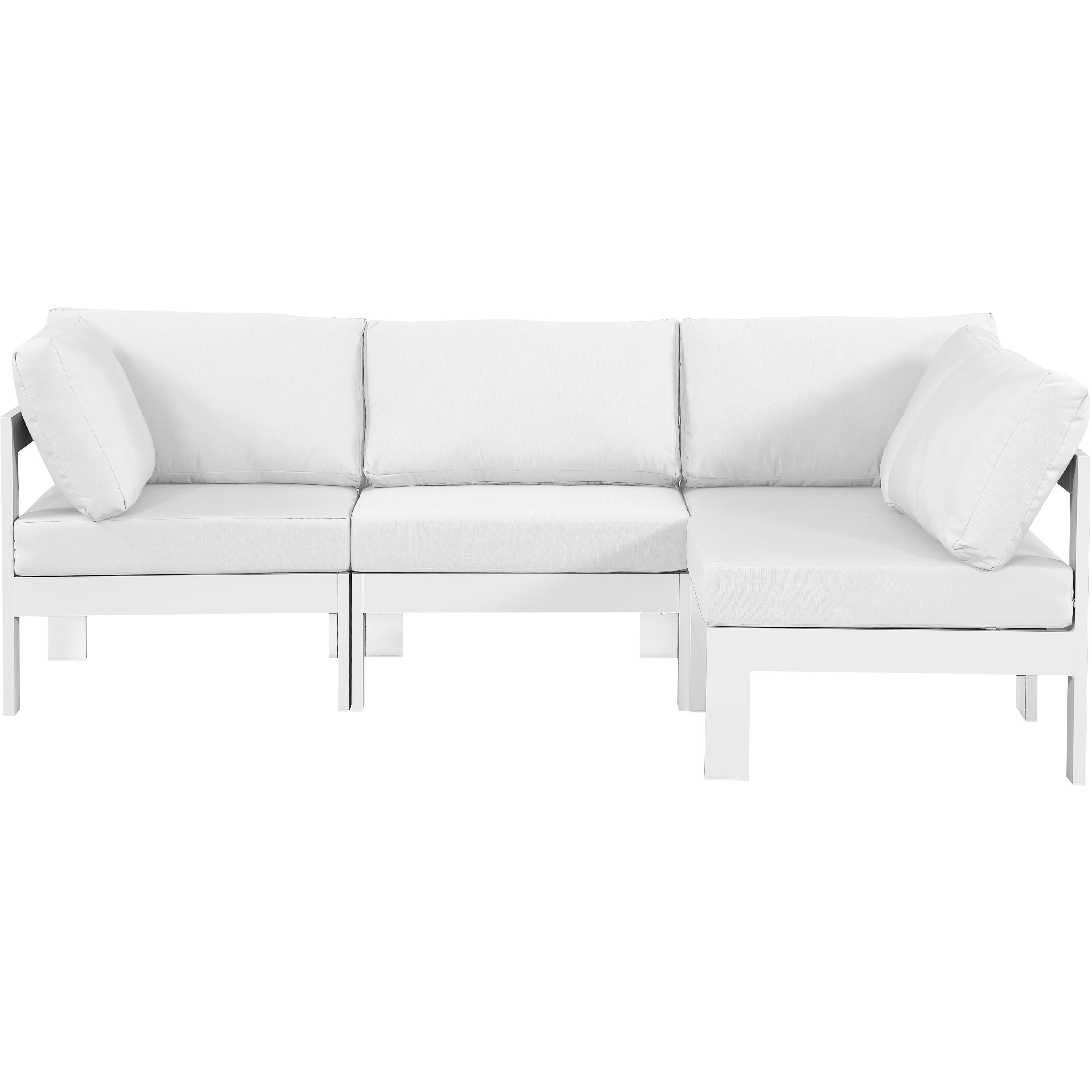 Meridian Nizuc White Water Resistant Fabric Outdoor Patio Modular Sectional