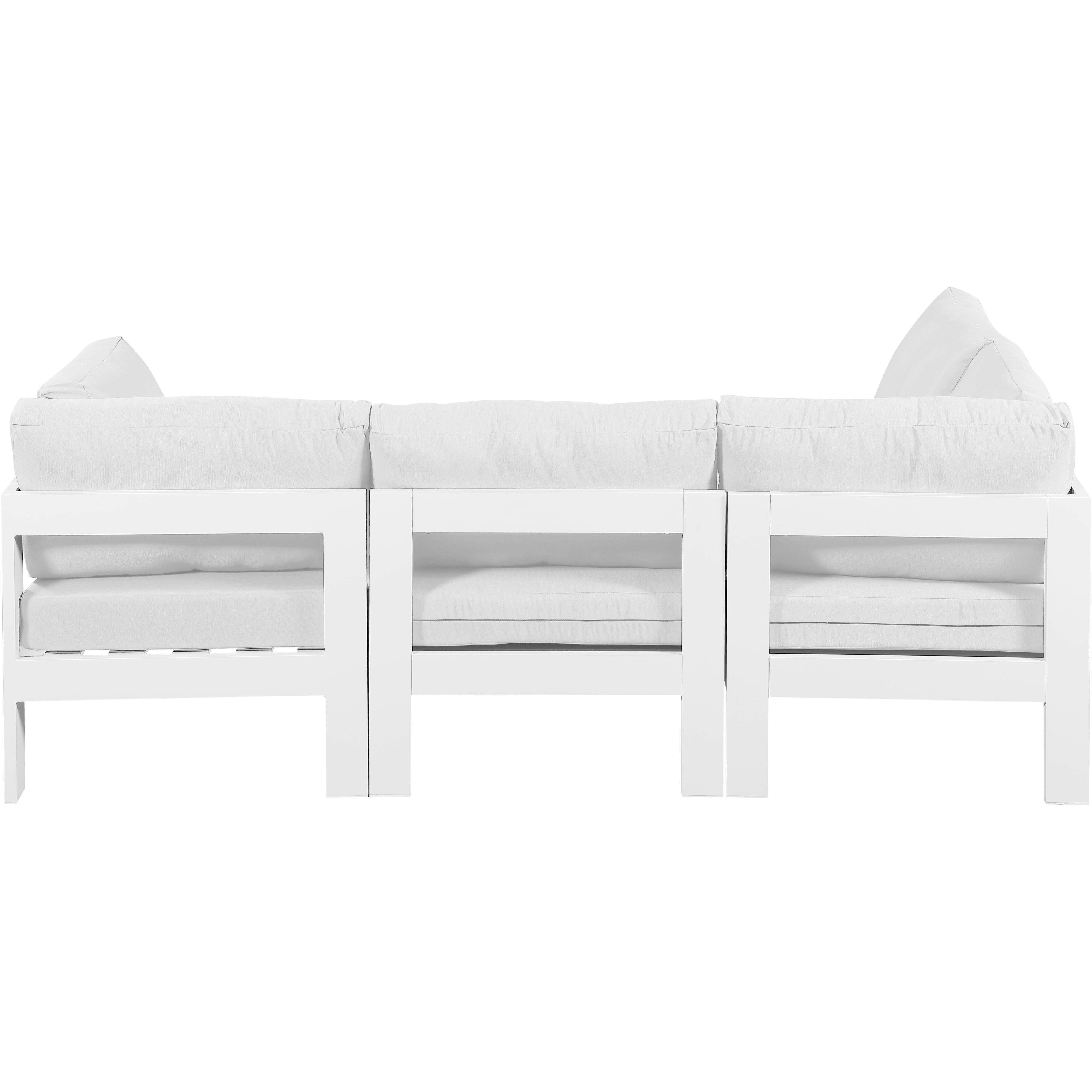 Meridian Nizuc White Water Resistant Fabric Outdoor Patio Modular Sectional