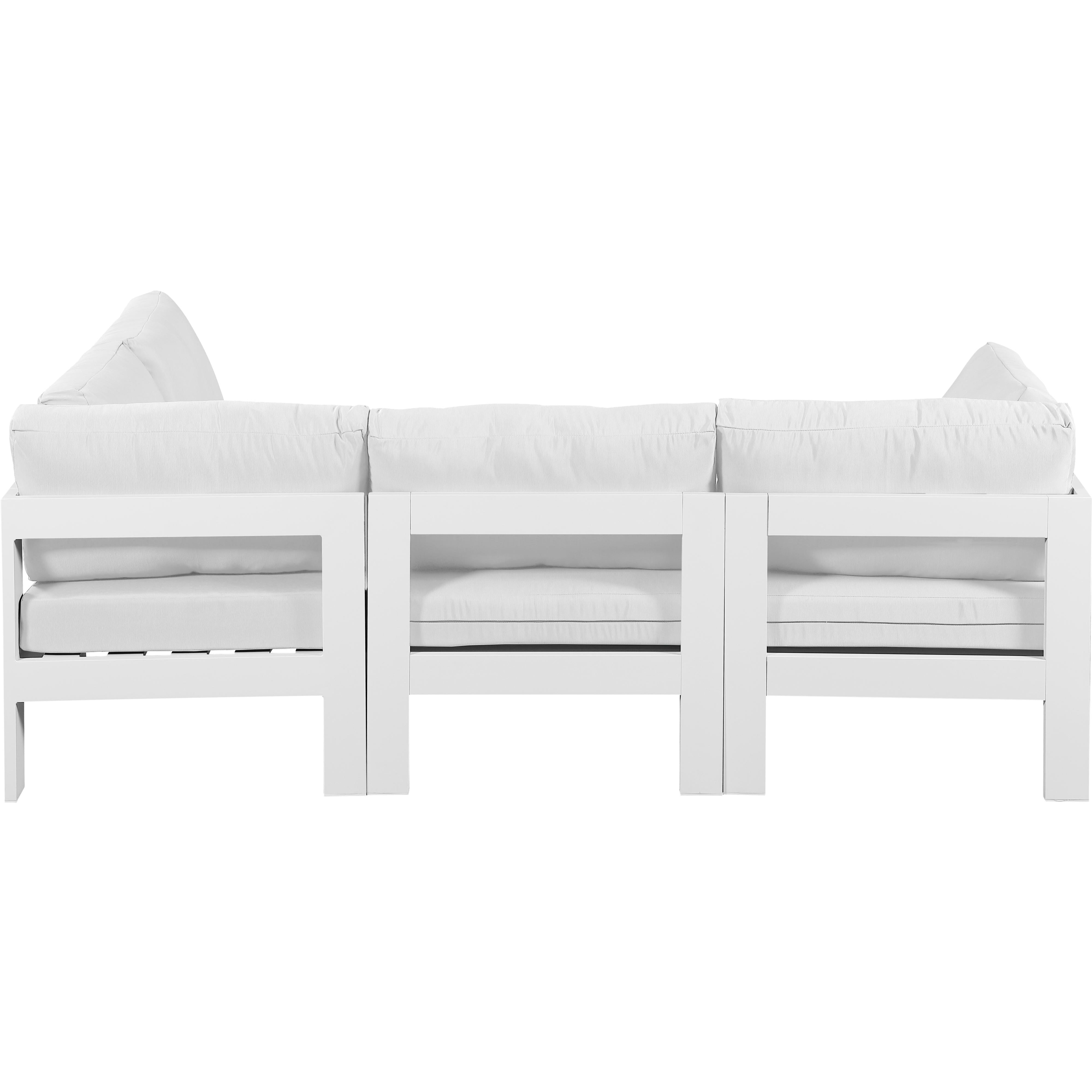 Meridian Nizuc White Water Resistant Fabric Outdoor Patio Modular Sectional