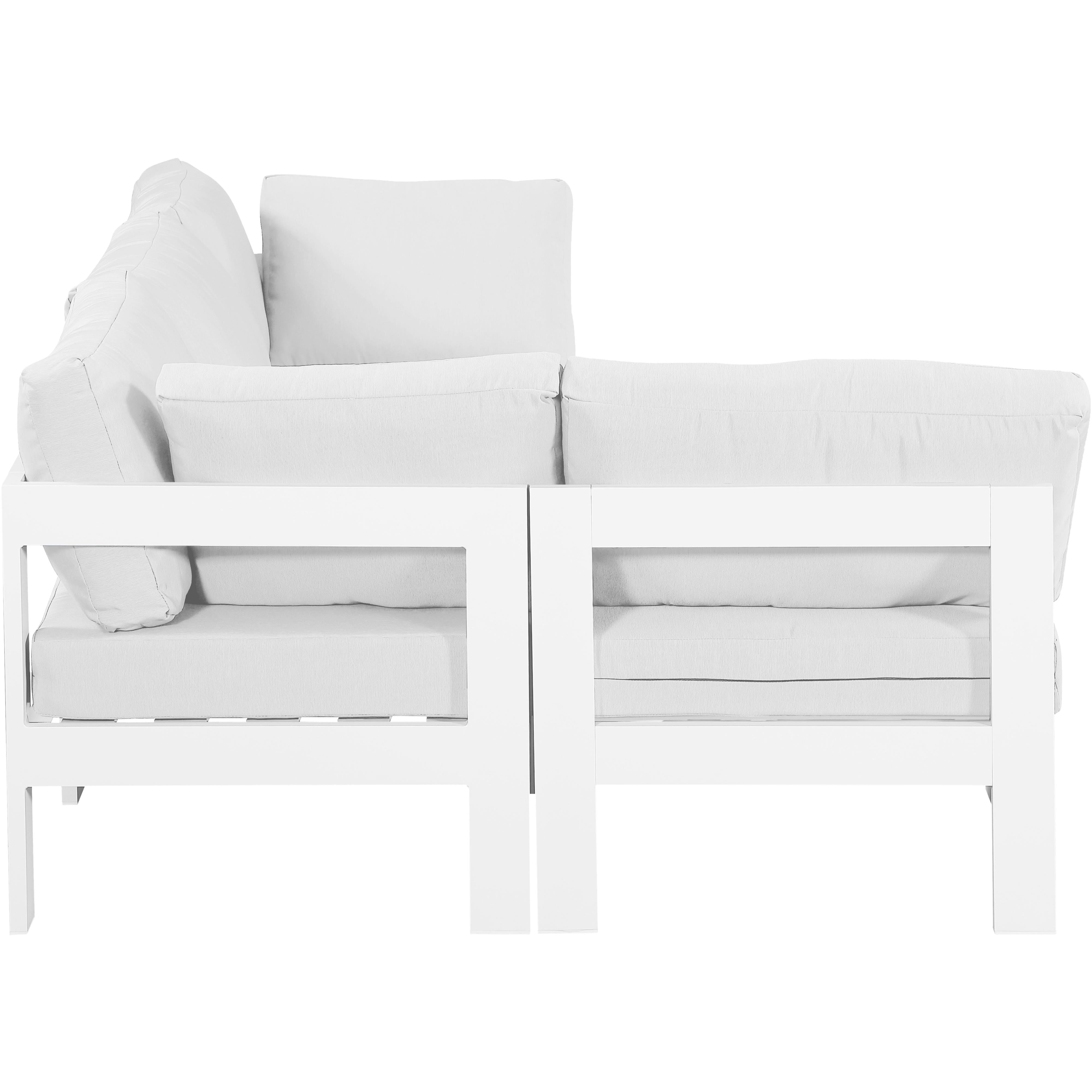 Meridian Nizuc White Water Resistant Fabric Outdoor Patio Modular Sectional