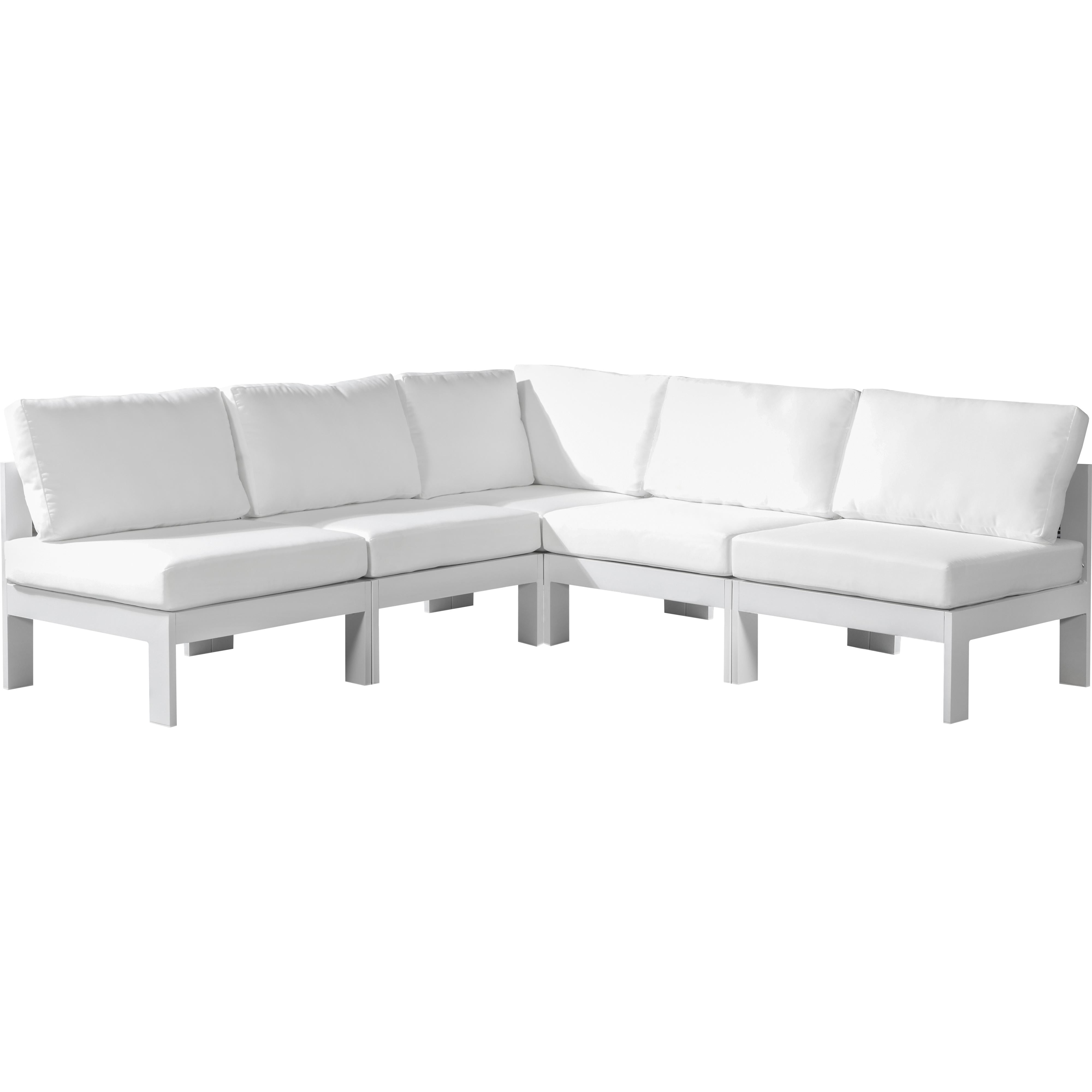 Meridian Nizuc White Water Resistant Fabric Outdoor Patio Modular Sectional