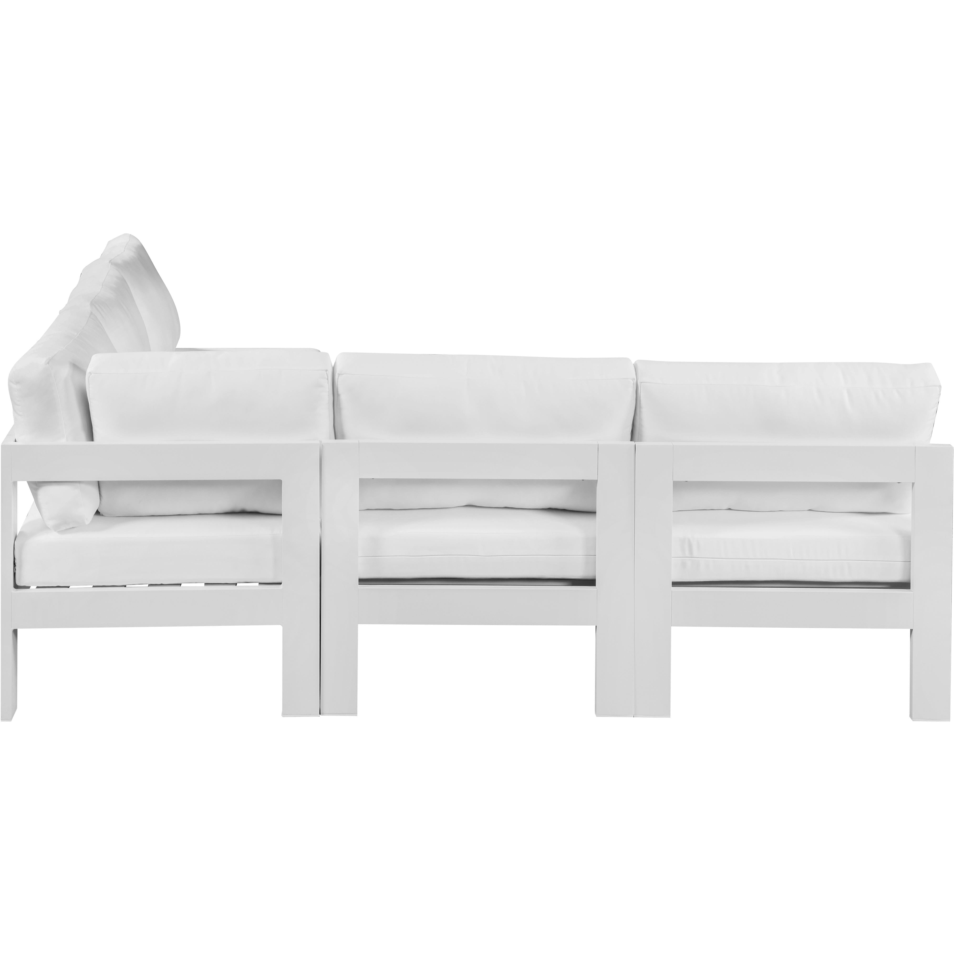 Meridian Nizuc White Water Resistant Fabric Outdoor Patio Modular Sectional