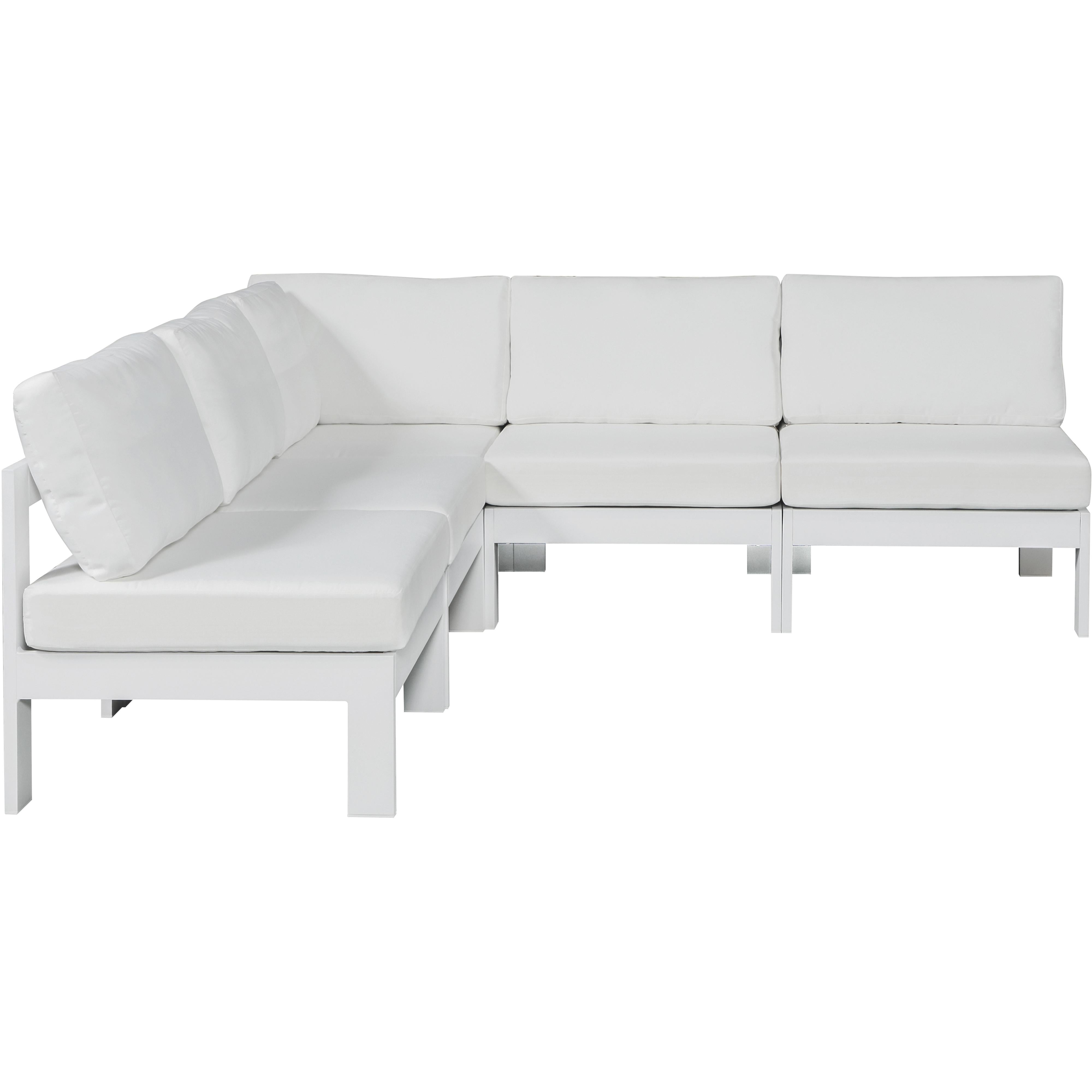 Meridian Nizuc White Water Resistant Fabric Outdoor Patio Modular Sectional