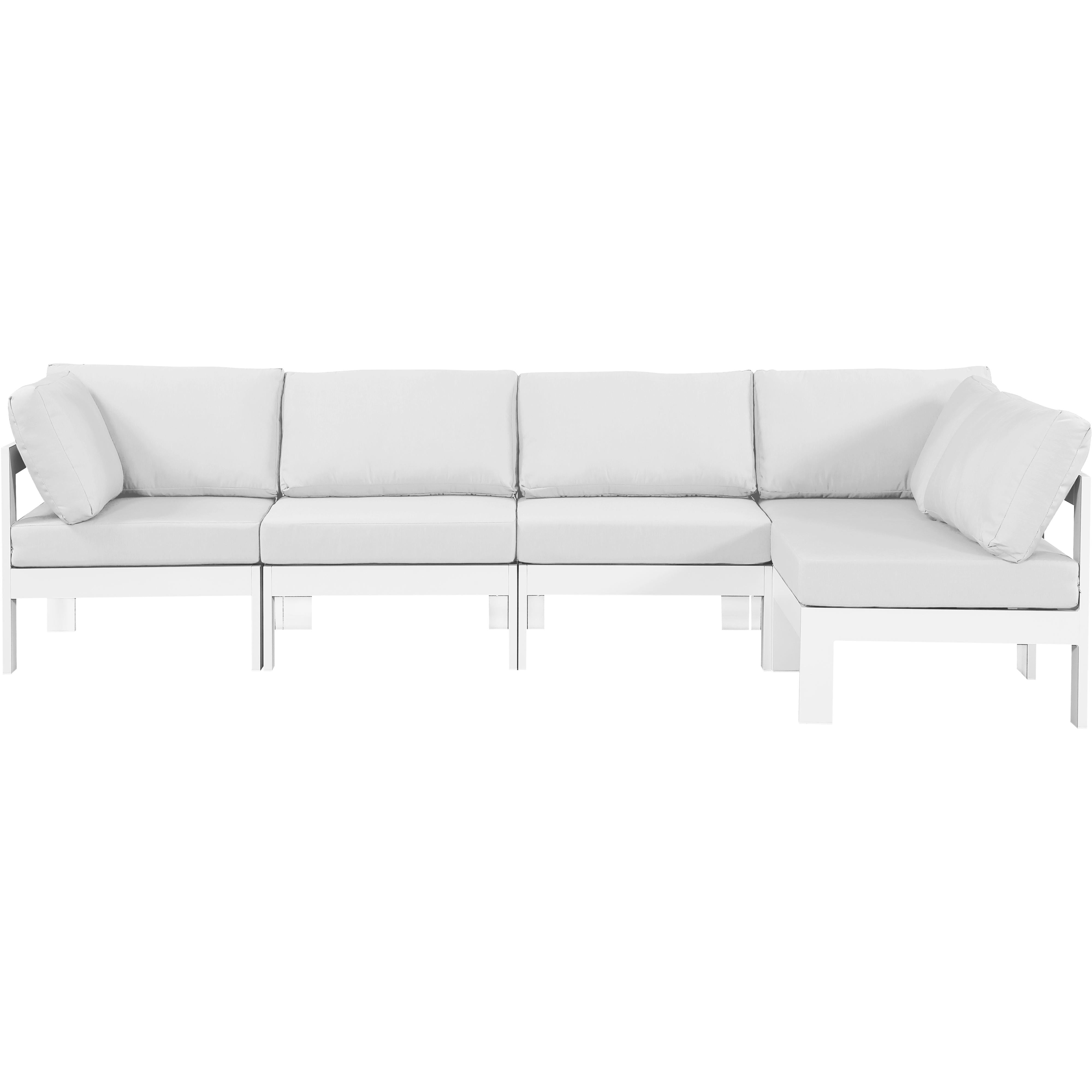 Meridian Nizuc White Water Resistant Fabric Outdoor Patio Modular Sectional