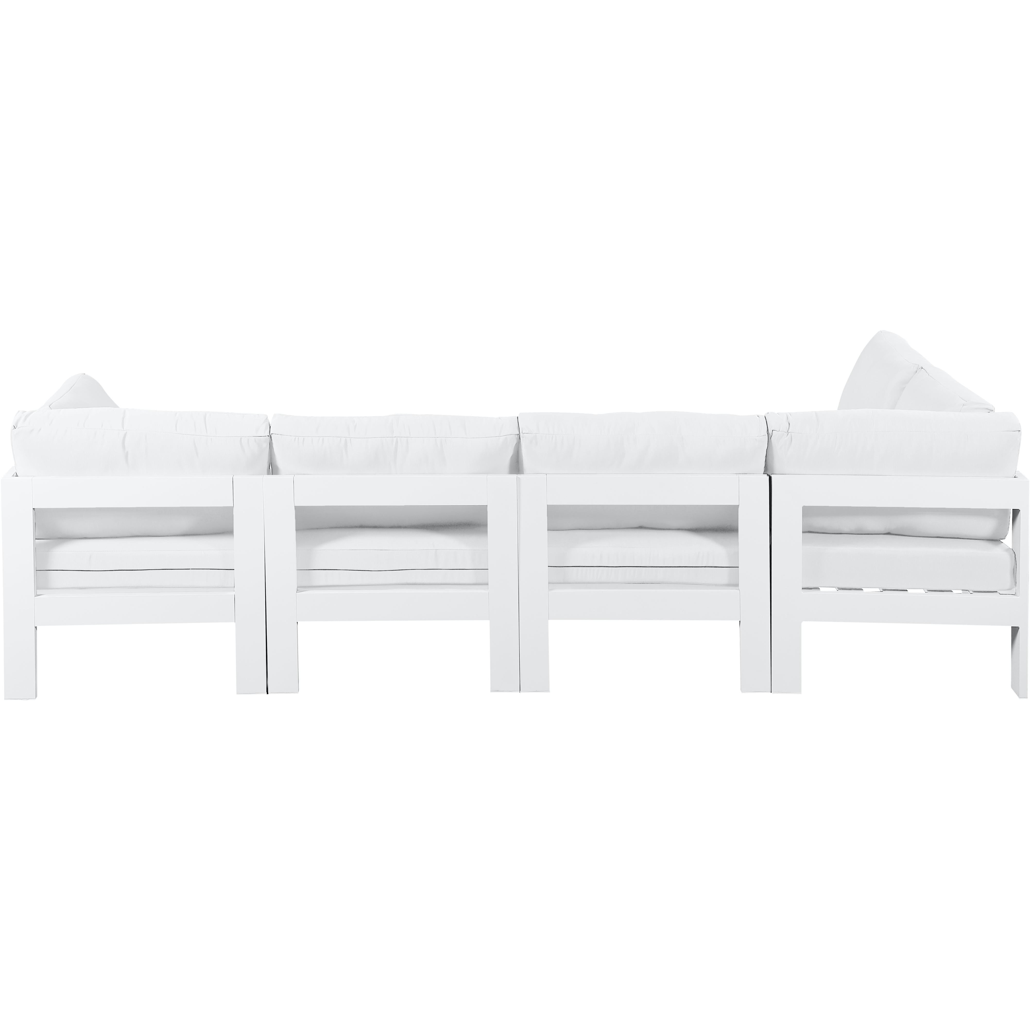 Meridian Nizuc White Water Resistant Fabric Outdoor Patio Modular Sectional
