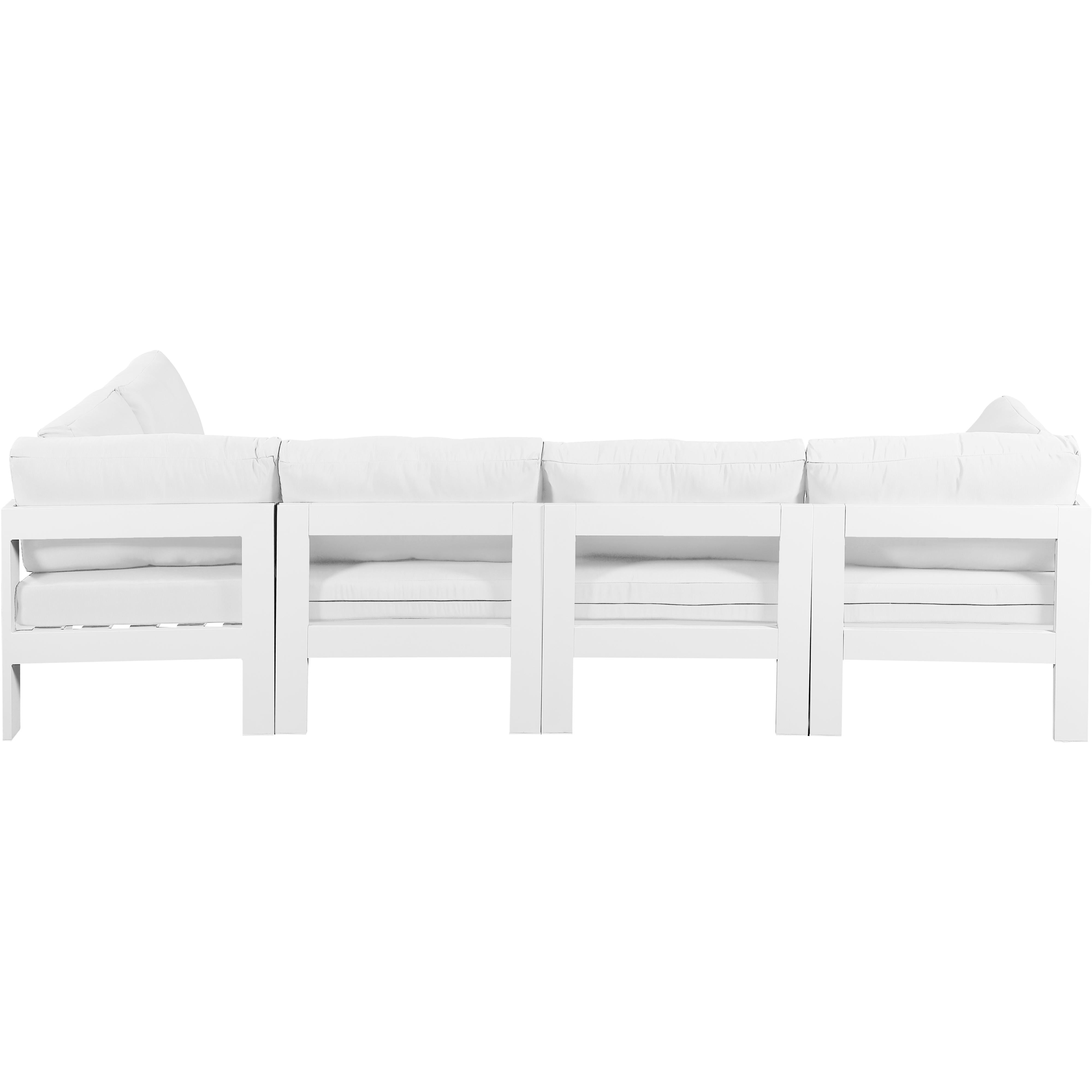 Meridian Nizuc White Water Resistant Fabric Outdoor Patio Modular Sectional