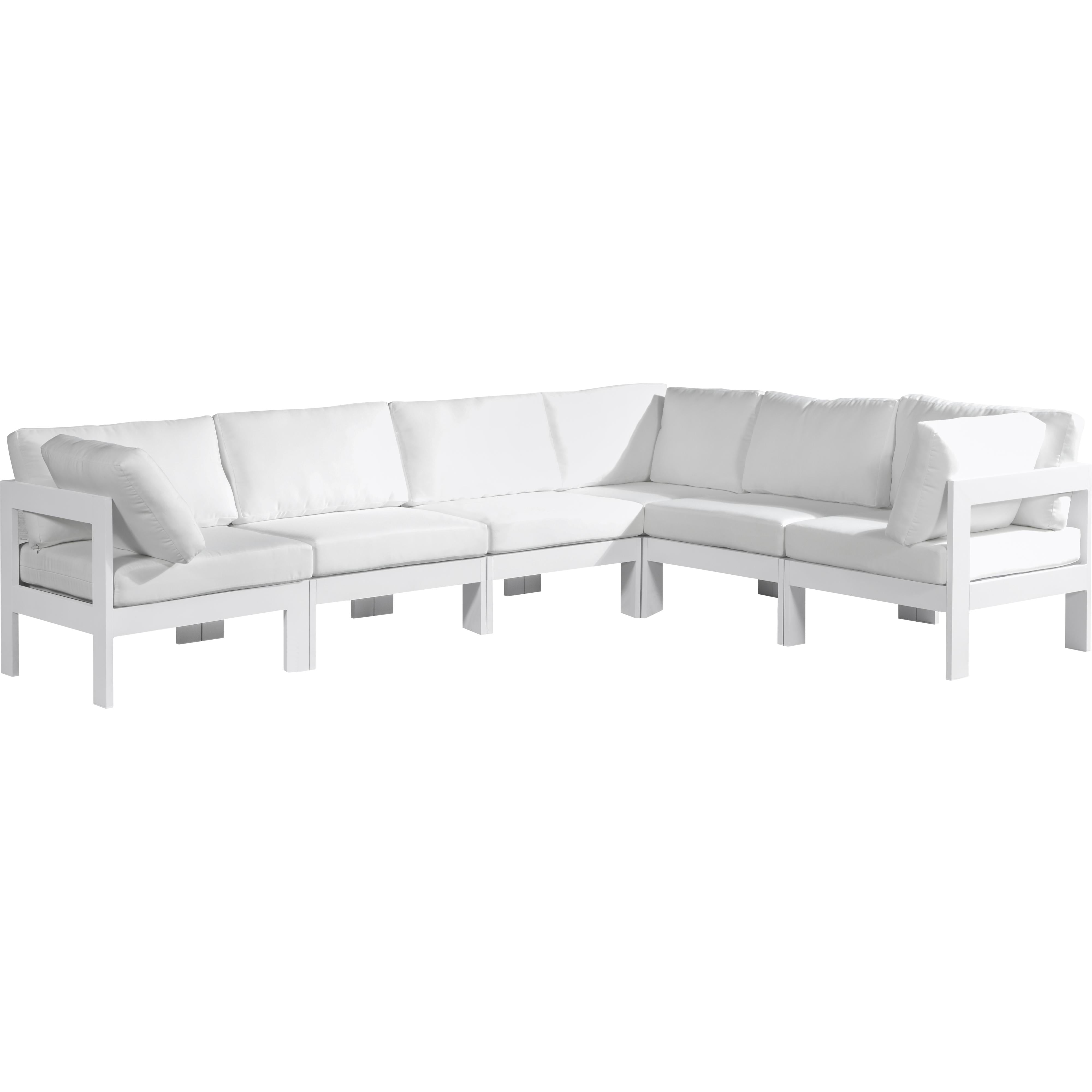 Meridian Nizuc White Water Resistant Fabric Outdoor Patio Modular Sectional