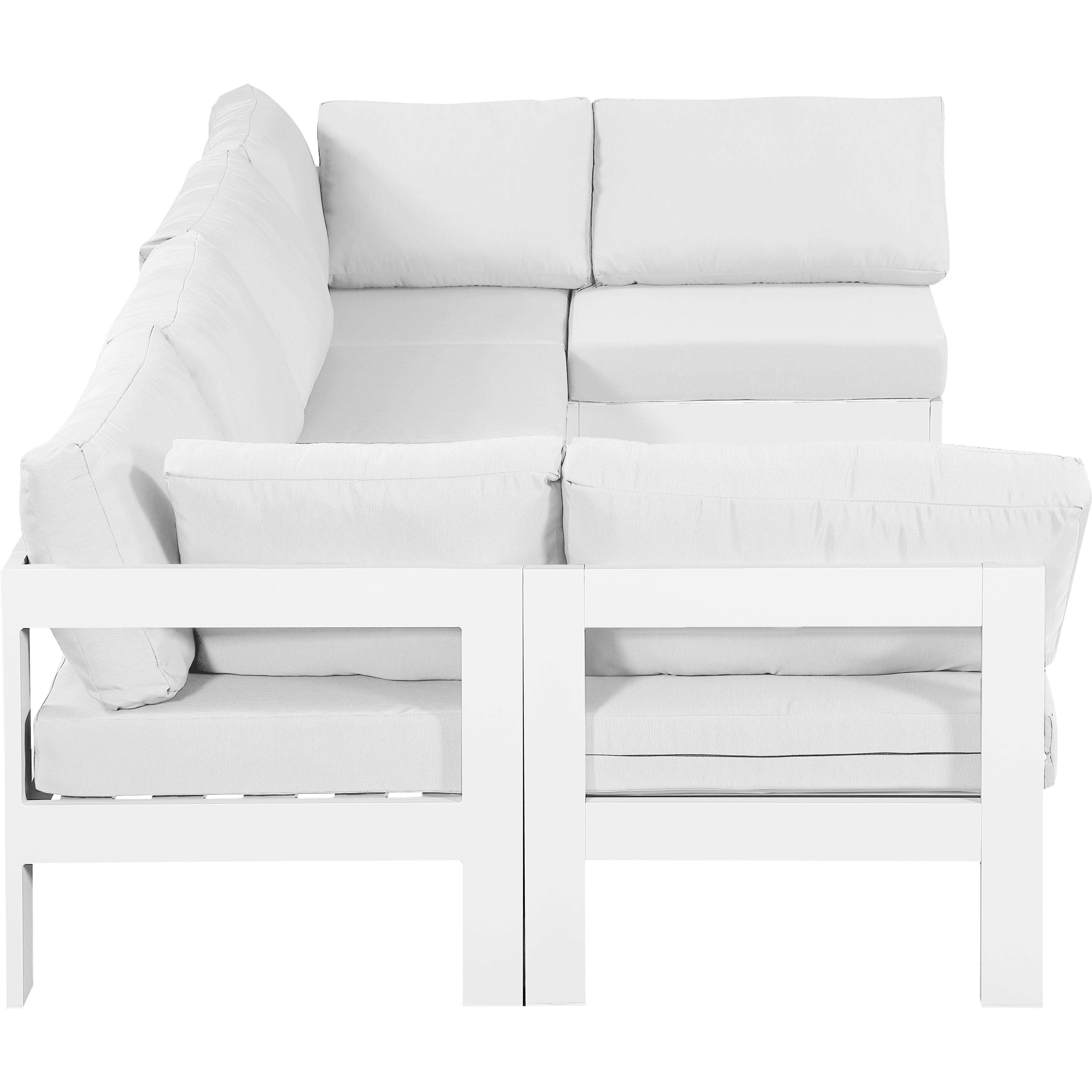 Meridian Nizuc White Water Resistant Fabric Outdoor Patio Modular Sectional