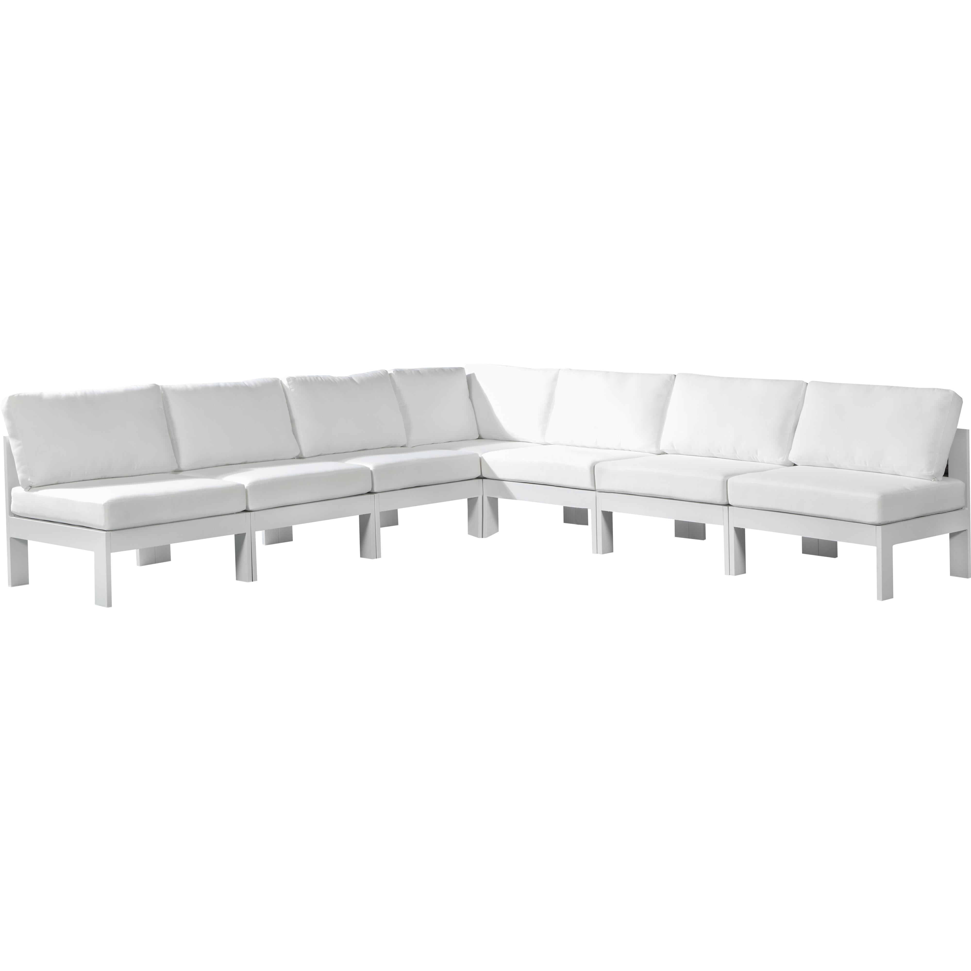 Meridian Nizuc White Water Resistant Fabric Outdoor Patio Modular Sectional
