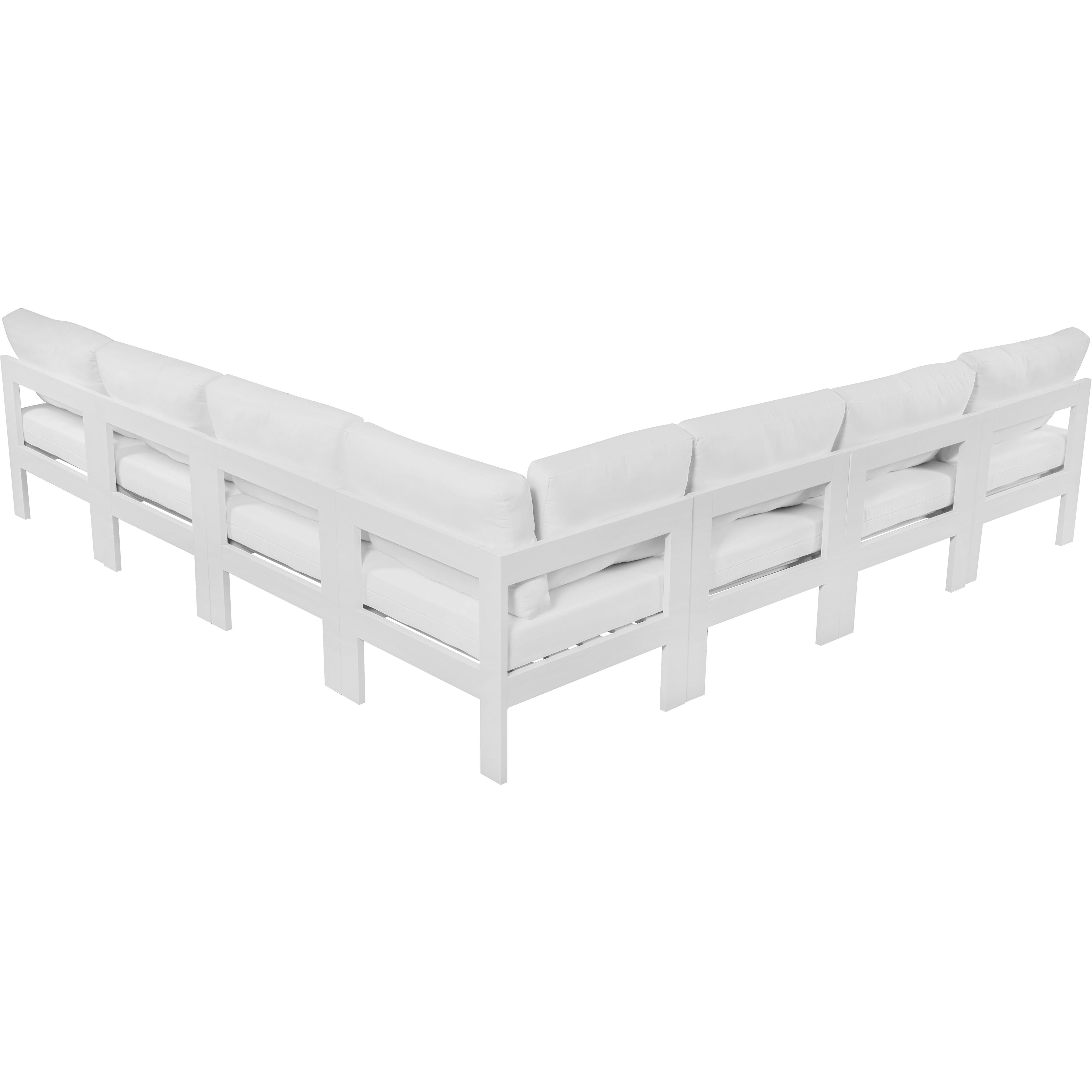 Meridian Nizuc White Water Resistant Fabric Outdoor Patio Modular Sectional