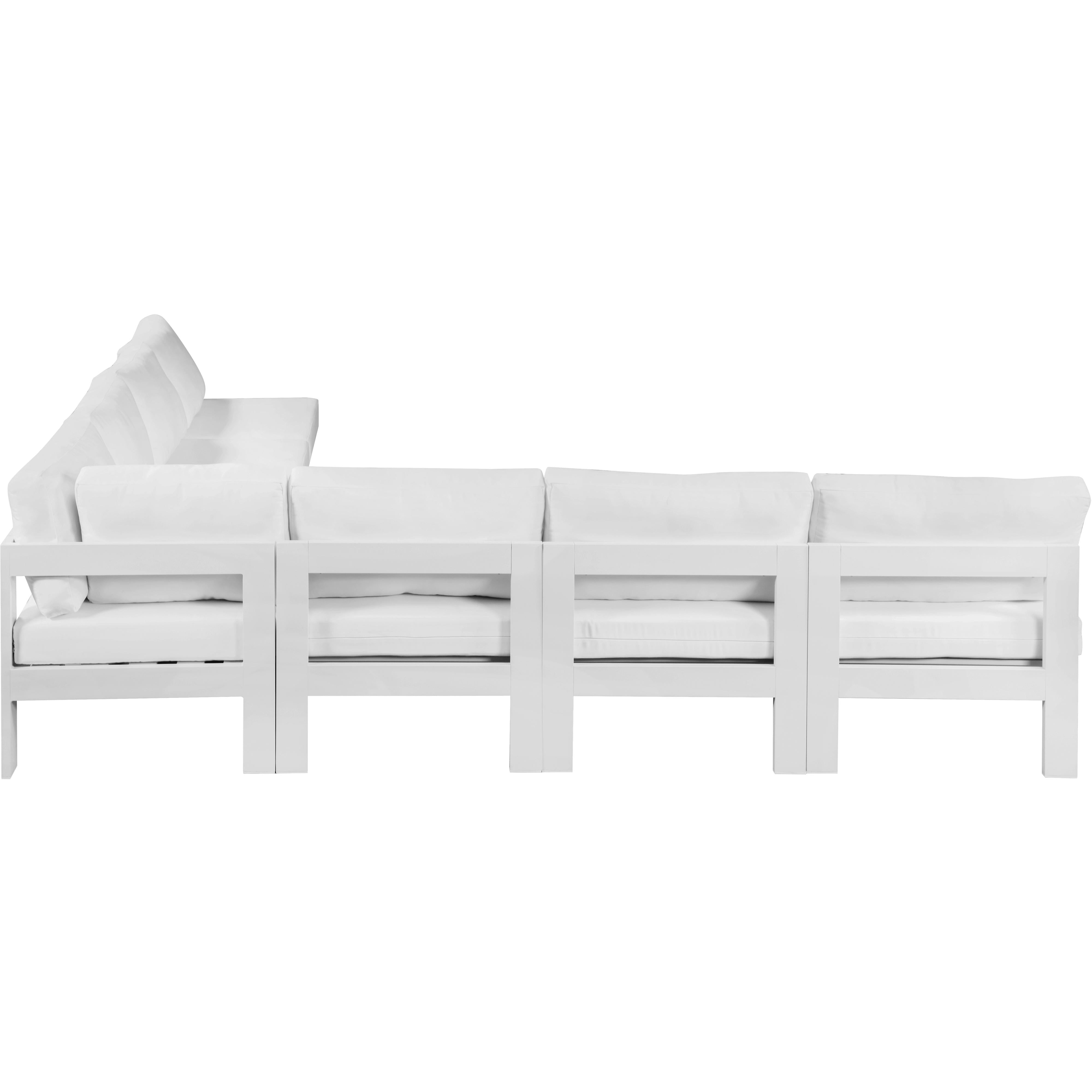 Meridian Nizuc White Water Resistant Fabric Outdoor Patio Modular Sectional