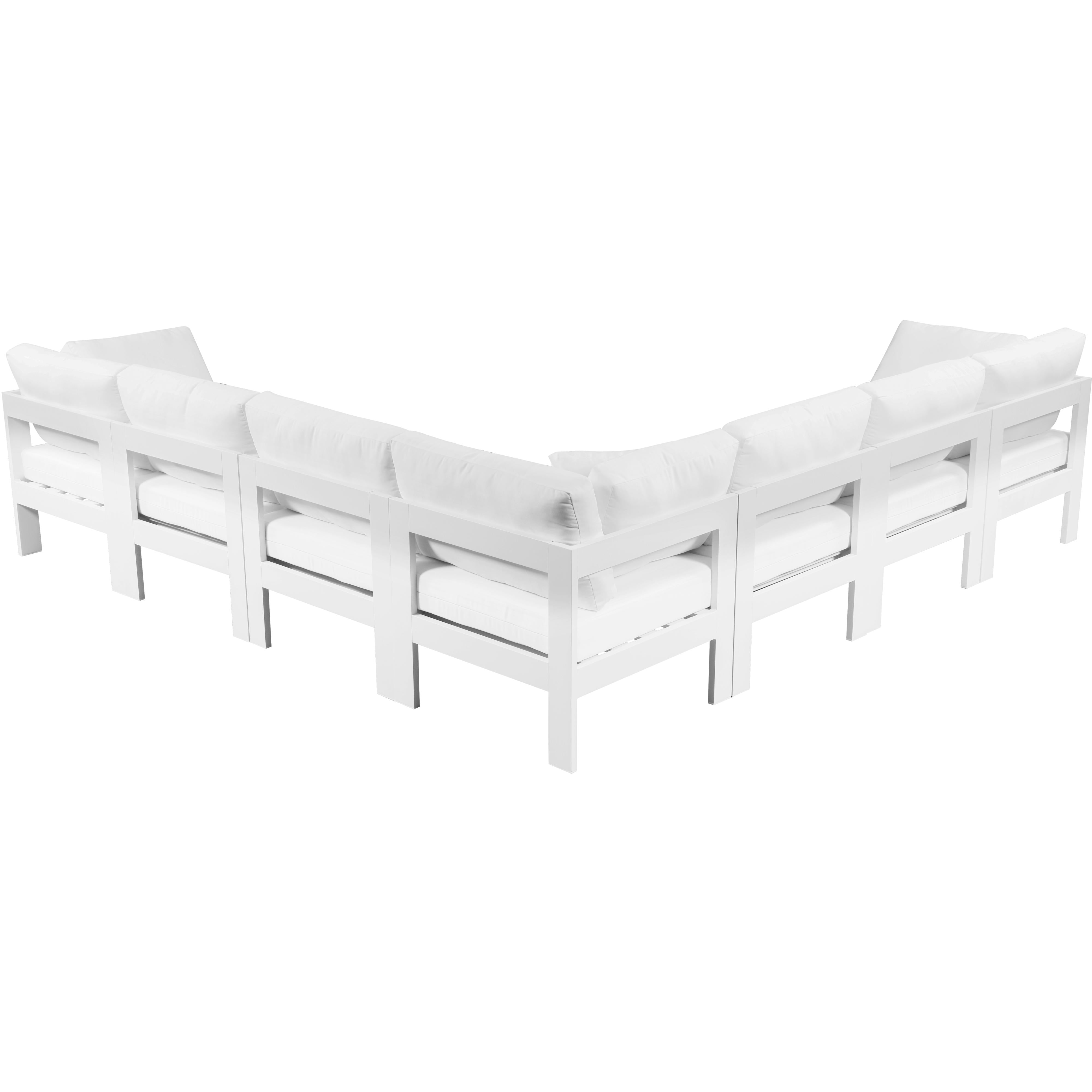 Meridian Nizuc White Water Resistant Fabric Outdoor Patio Modular Sectional