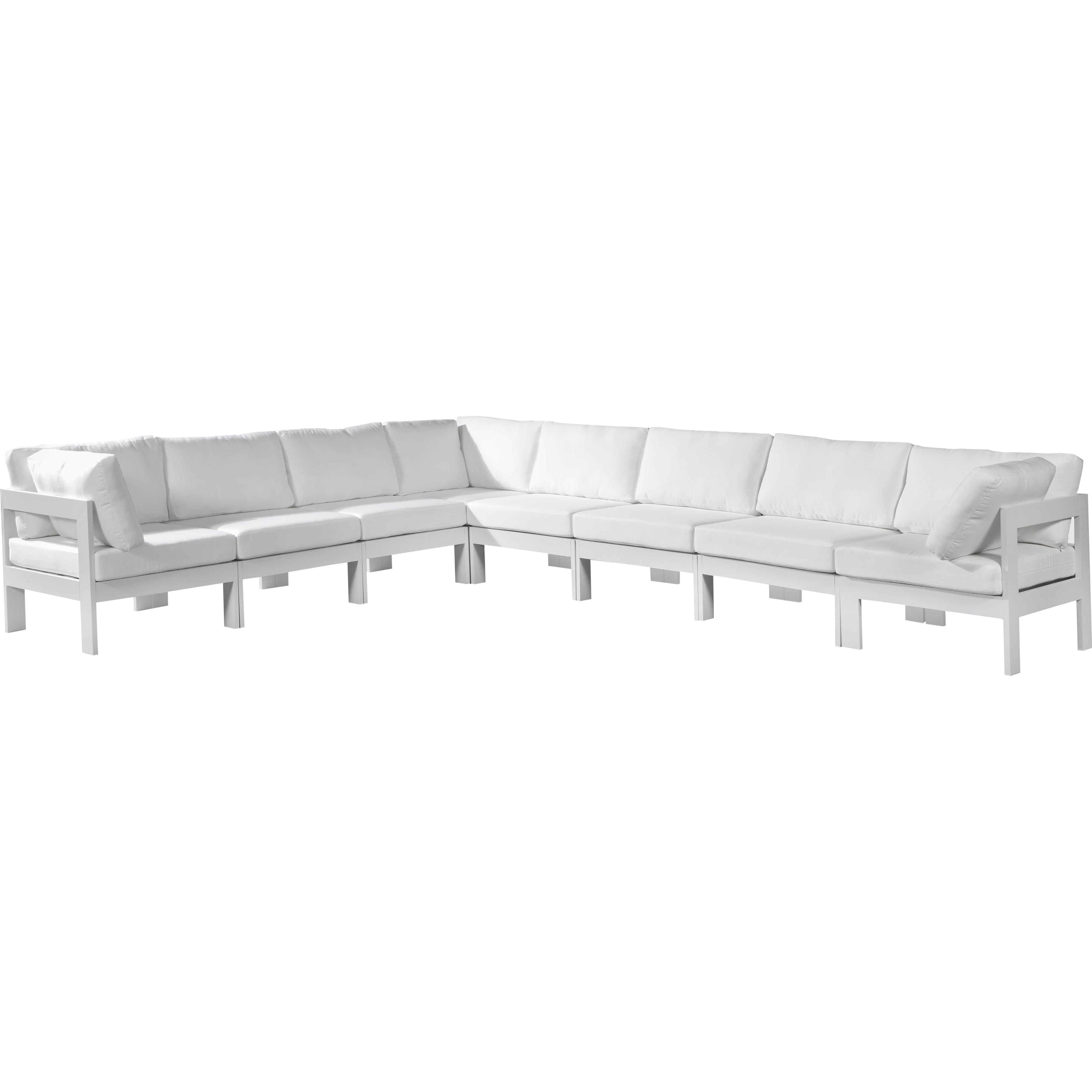 Meridian Nizuc White Water Resistant Fabric Outdoor Patio Modular Sectional