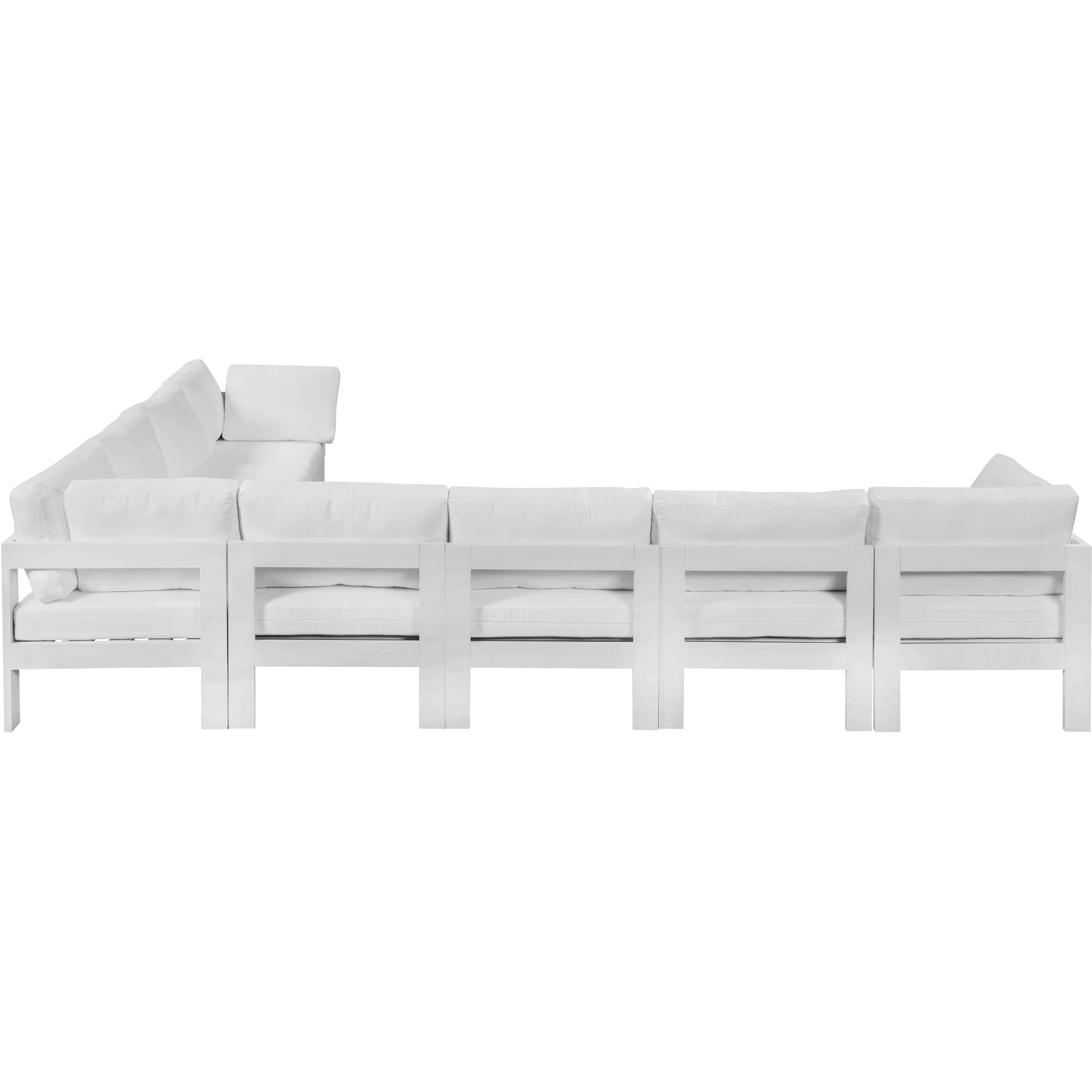 Meridian Nizuc White Water Resistant Fabric Outdoor Patio Modular Sectional