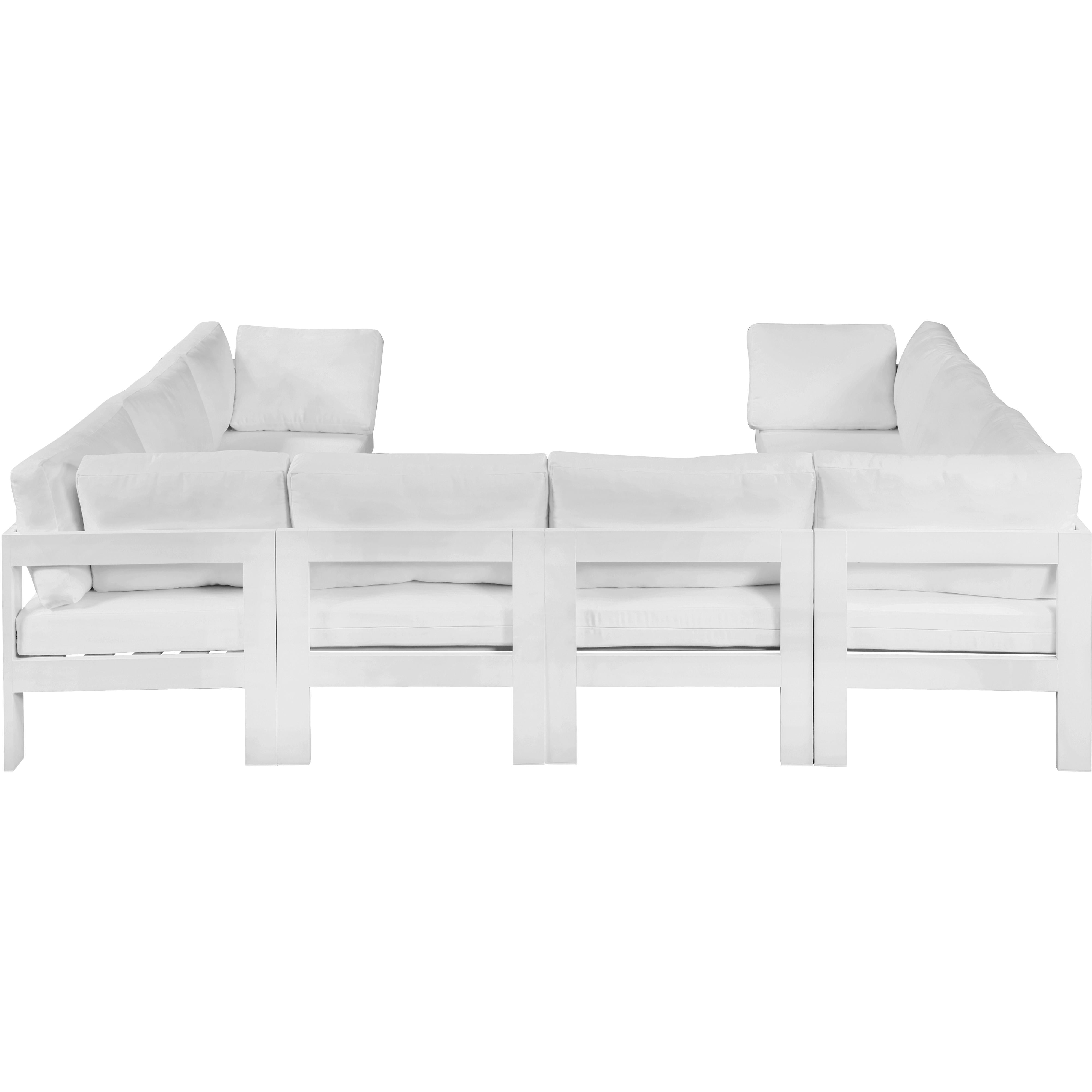 Meridian Nizuc White Water Resistant Fabric Outdoor Patio Modular Sectional
