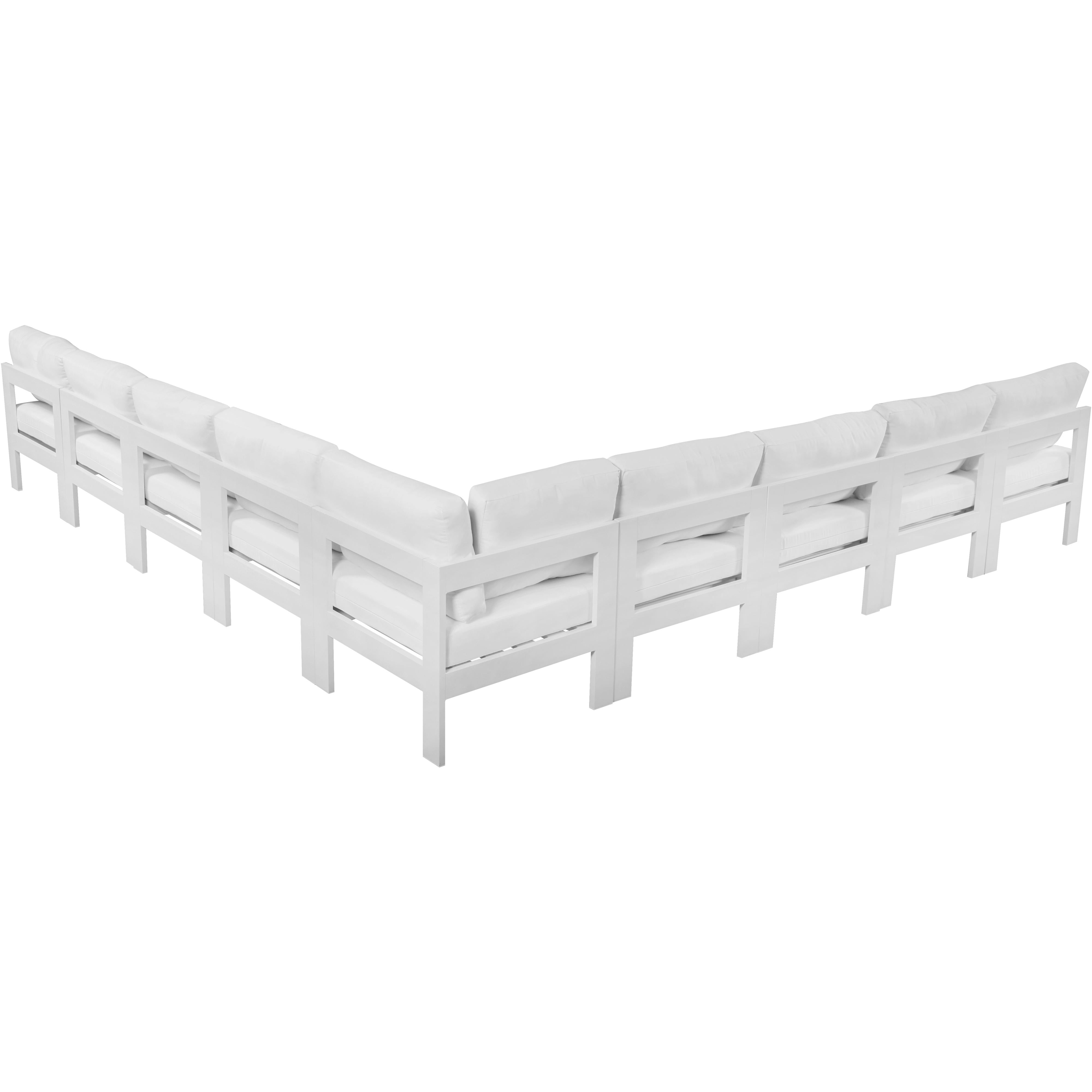 Meridian Nizuc White Water Resistant Fabric Outdoor Patio Modular Sectional