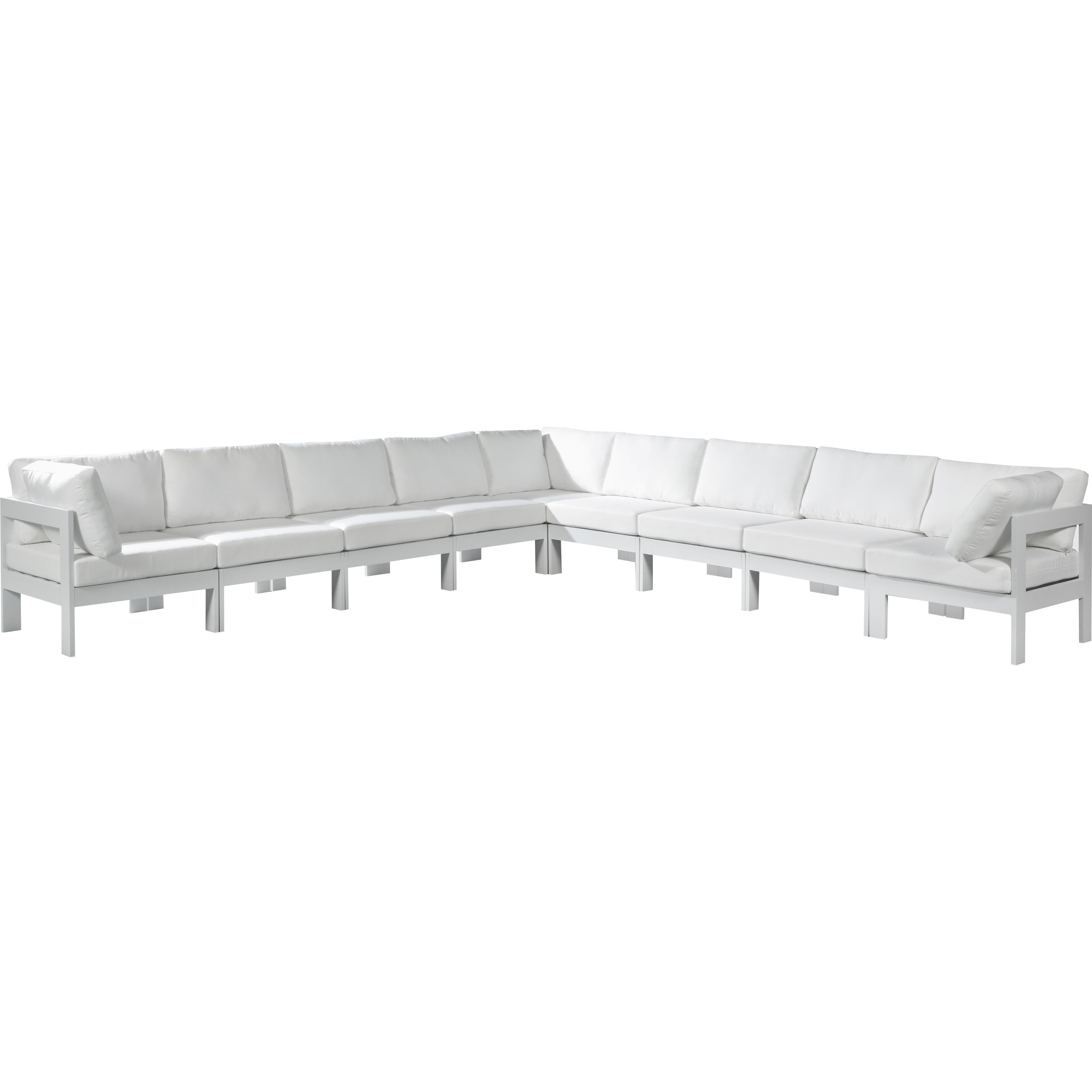 Meridian Nizuc White Water Resistant Fabric Outdoor Patio Modular Sectional