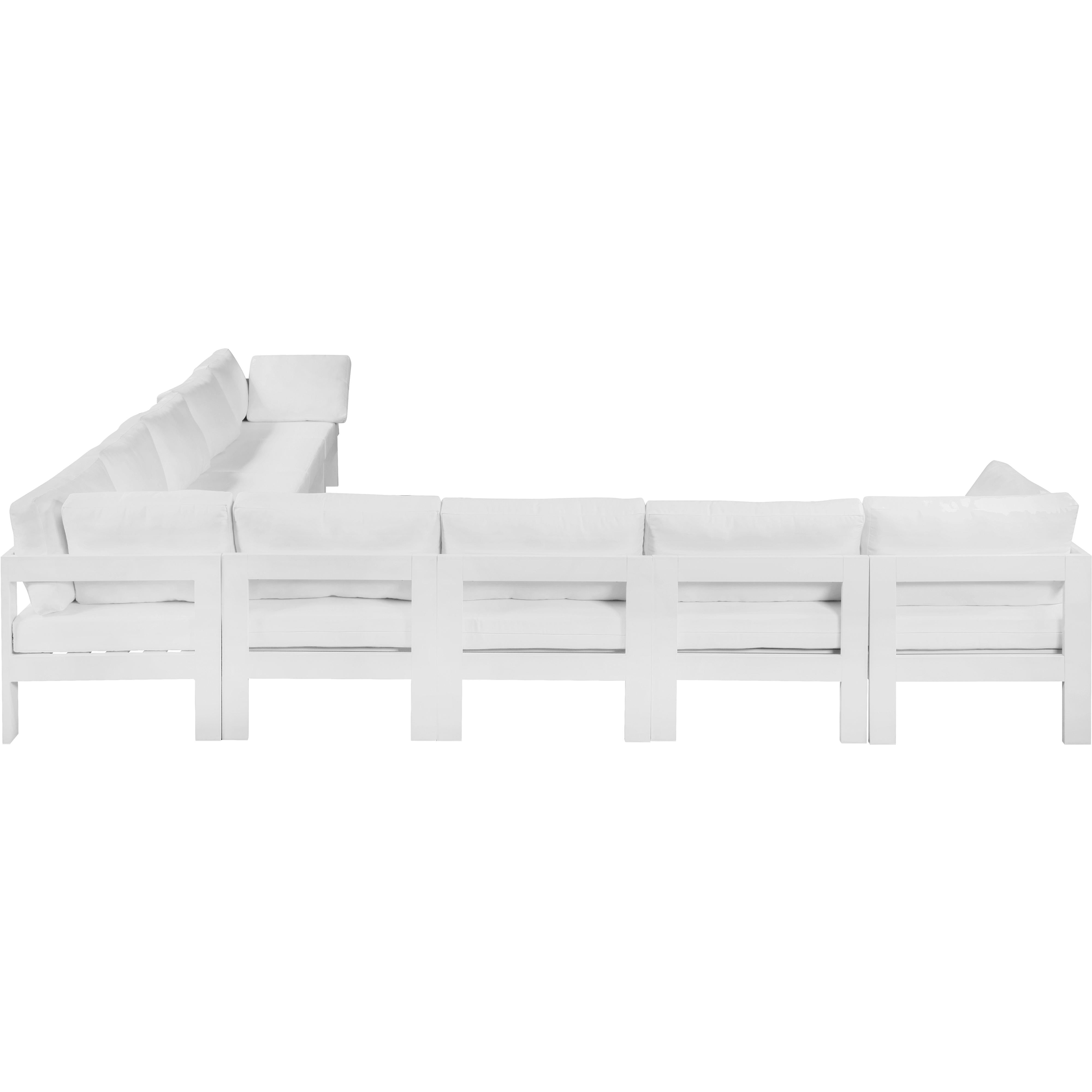 Meridian Nizuc White Water Resistant Fabric Outdoor Patio Modular Sectional