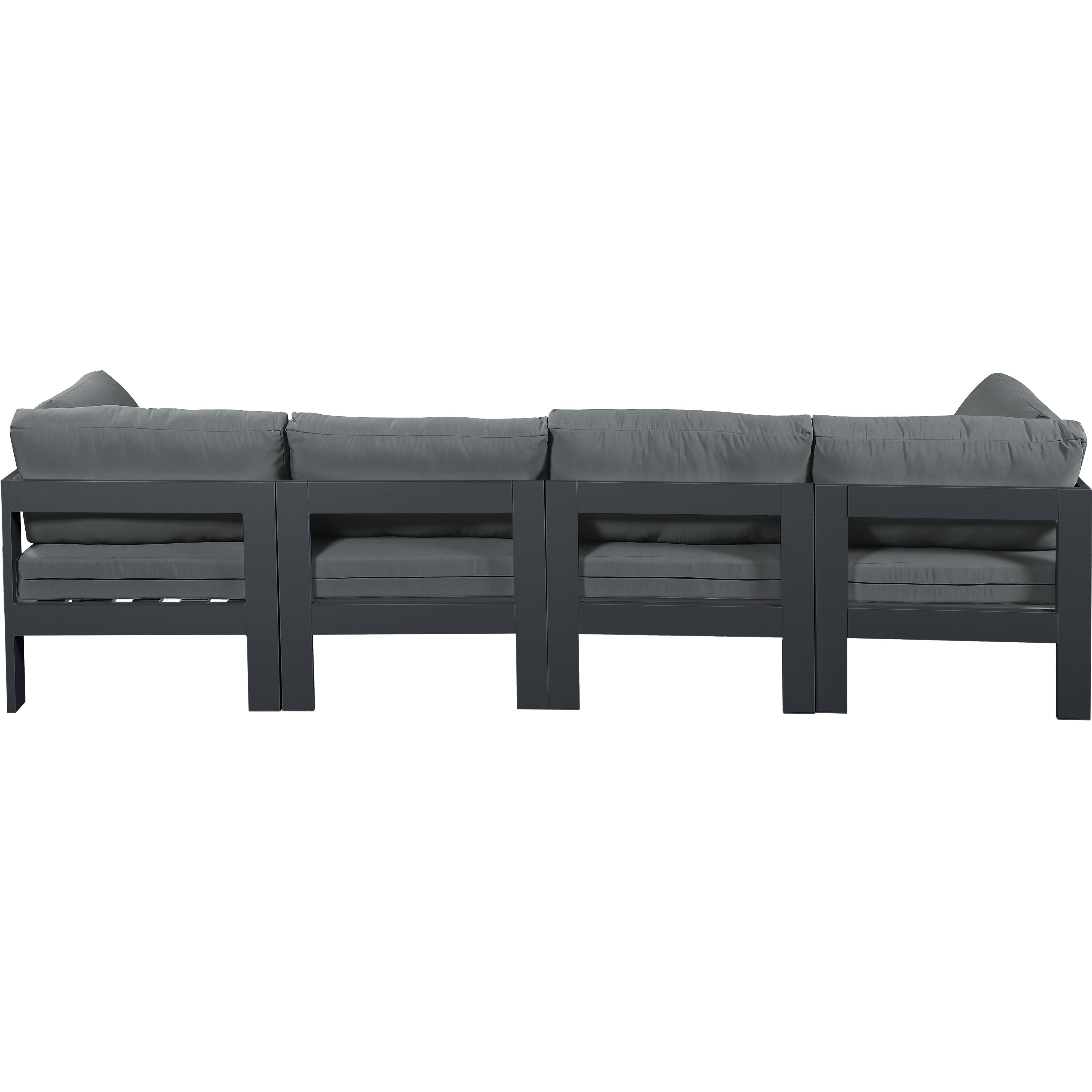 Meridian Nizuc Grey Water Resistant Fabric Outdoor Patio Modular Sofa