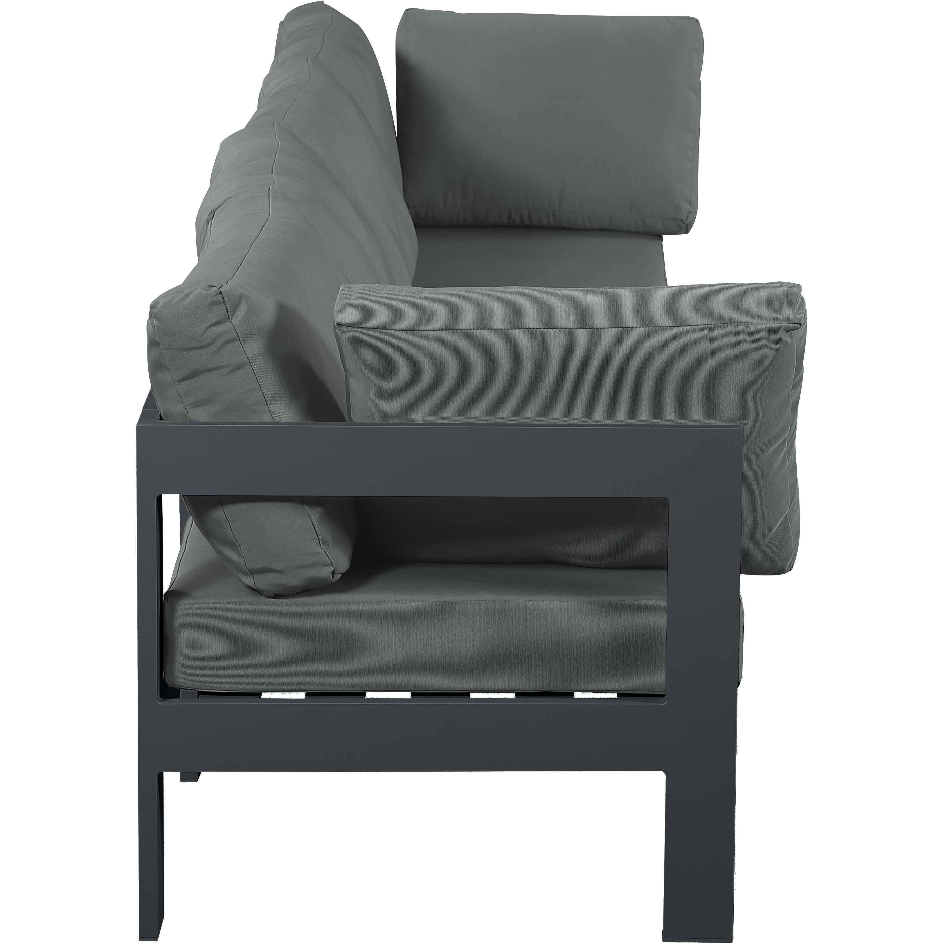 Meridian Nizuc Grey Water Resistant Fabric Outdoor Patio Modular Sofa