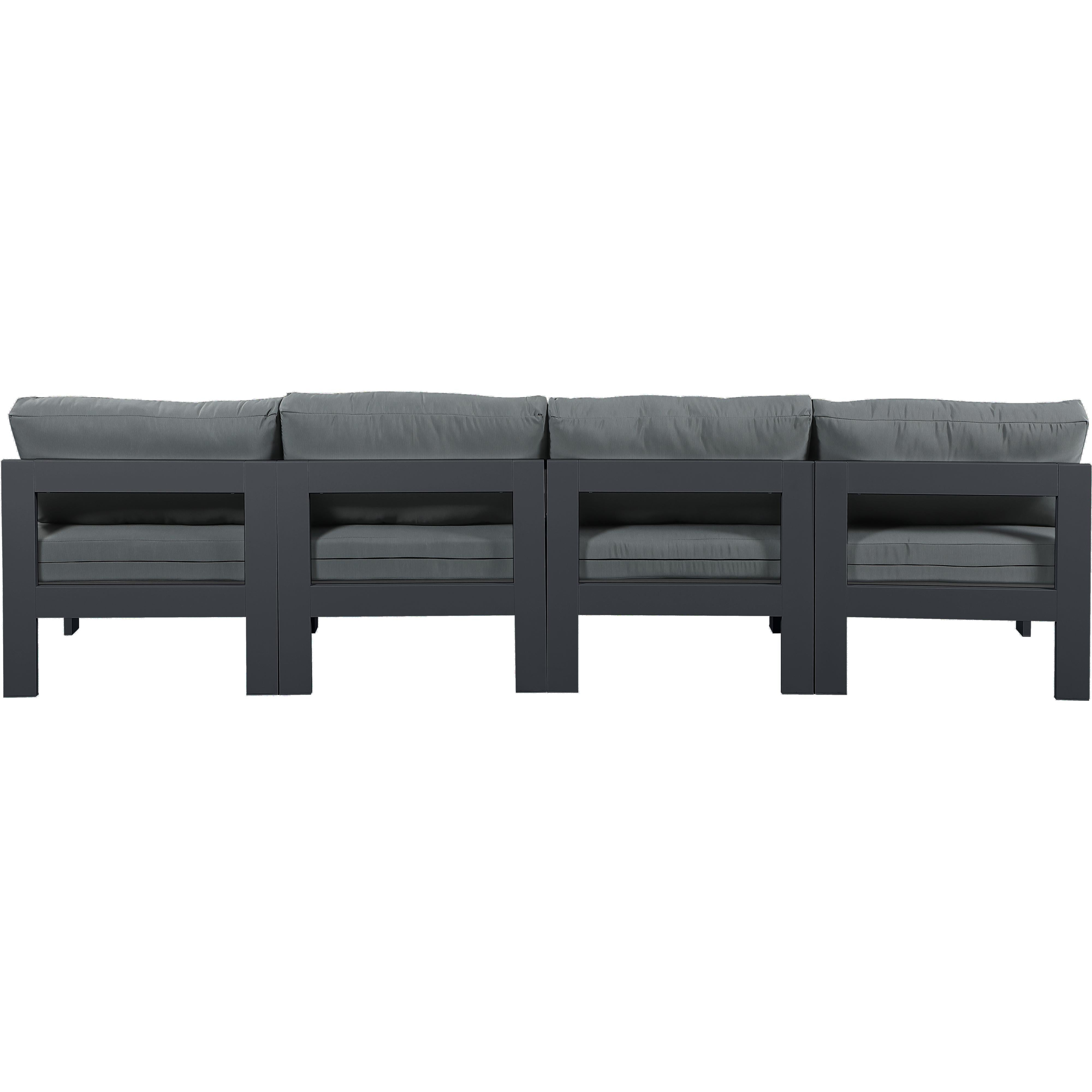 Meridian Nizuc Grey Water Resistant Fabric Outdoor Patio Modular Sofa