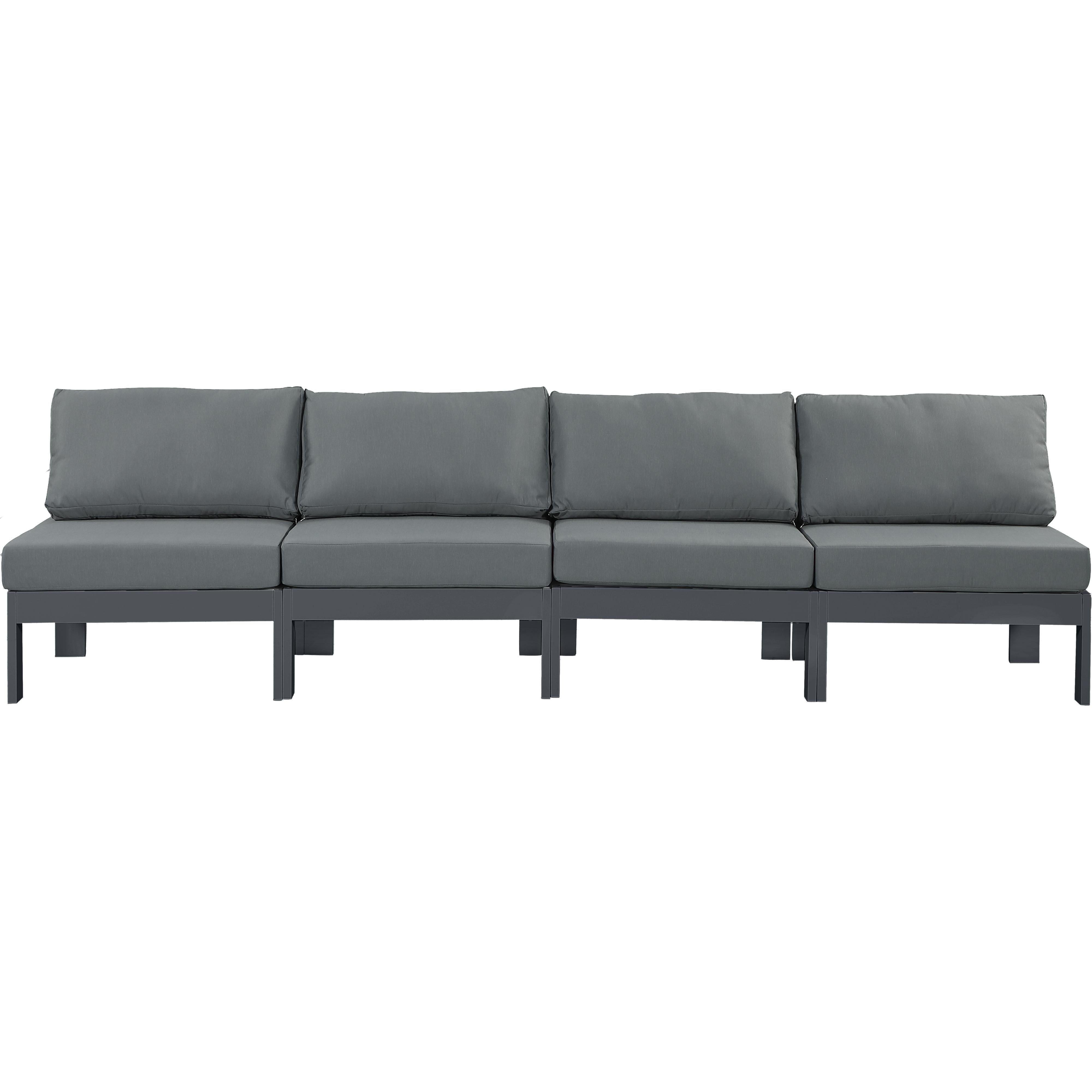 Meridian Nizuc Grey Water Resistant Fabric Outdoor Patio Modular Sofa