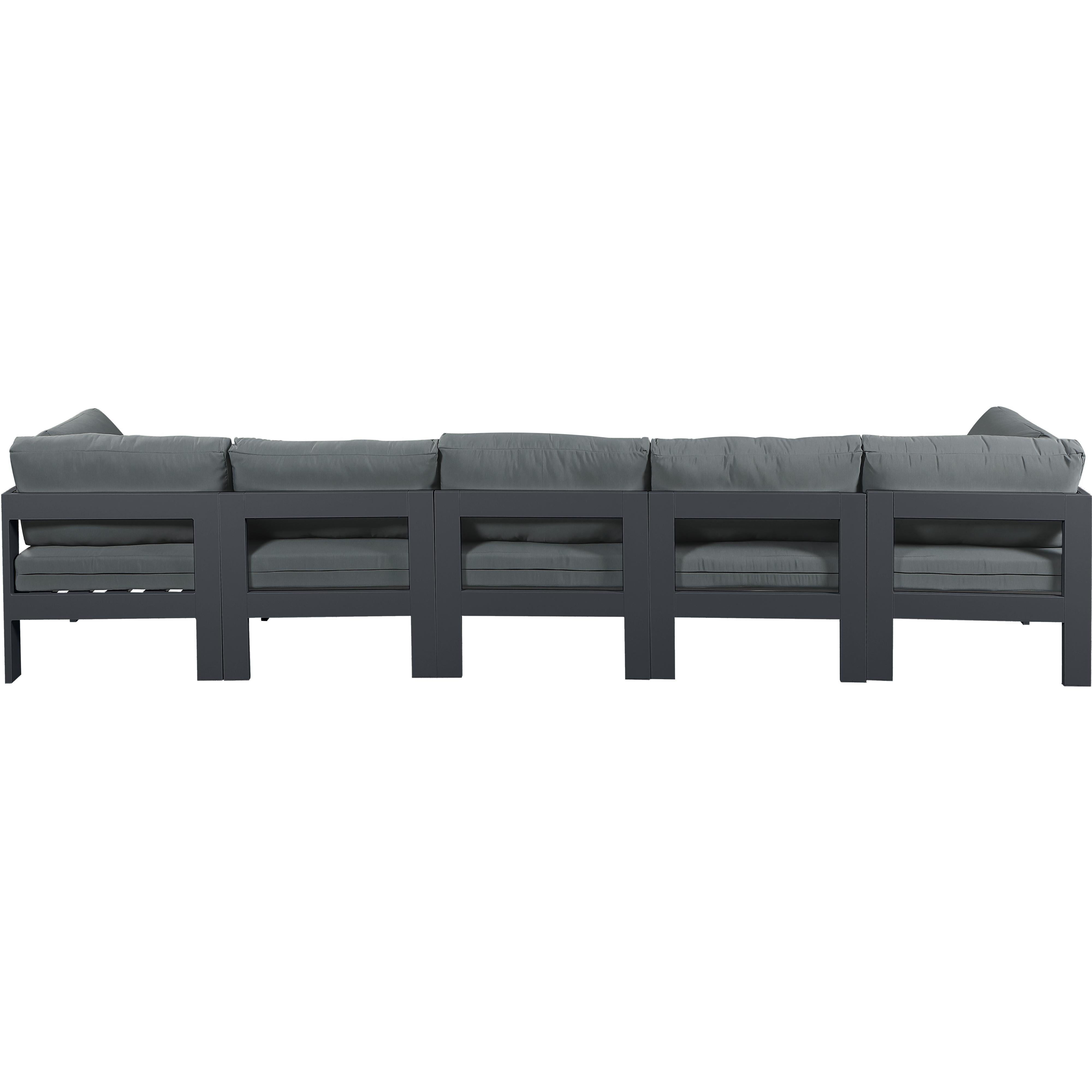 Meridian Nizuc Grey Water Resistant Fabric Outdoor Patio Modular Sofa
