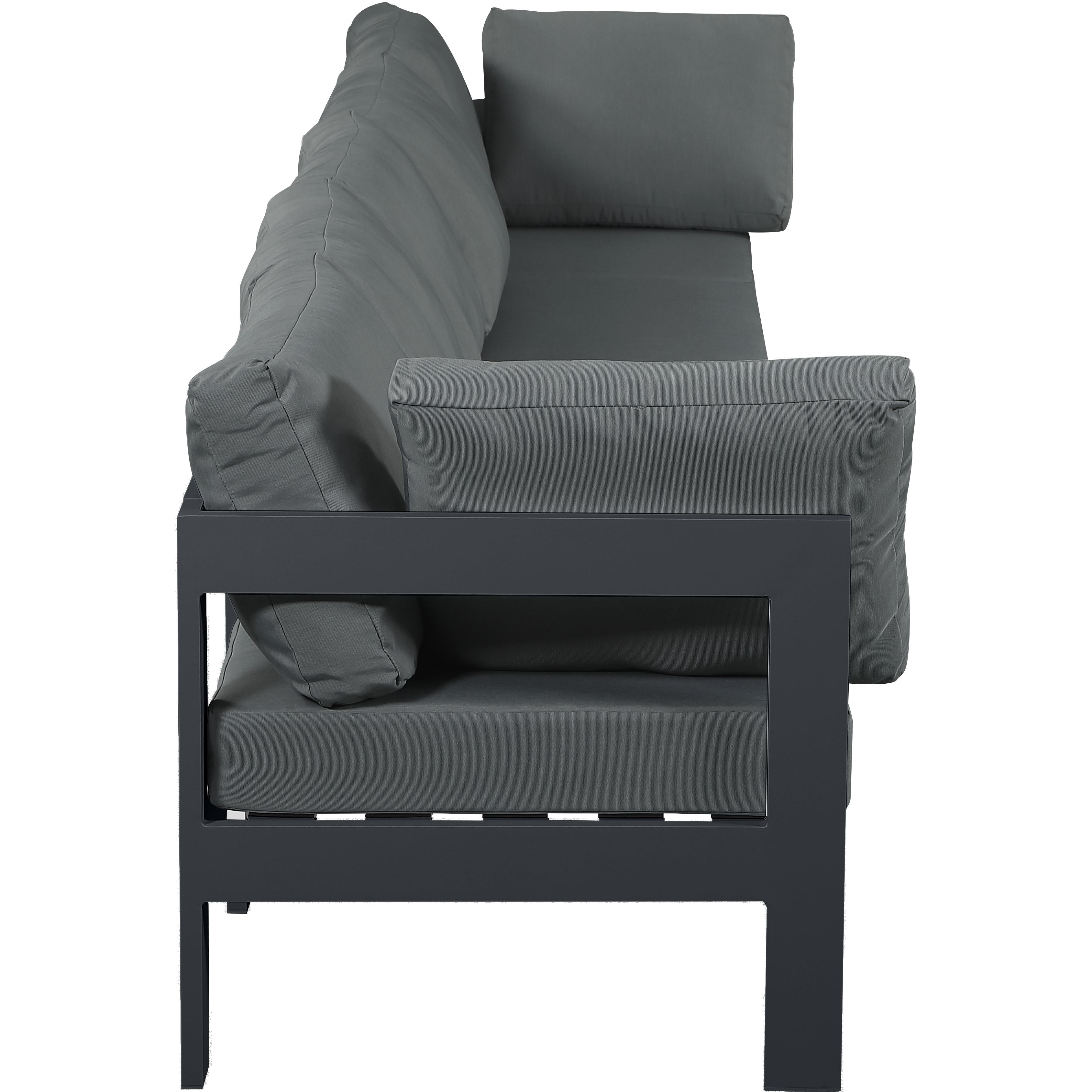 Meridian Nizuc Grey Water Resistant Fabric Outdoor Patio Modular Sofa