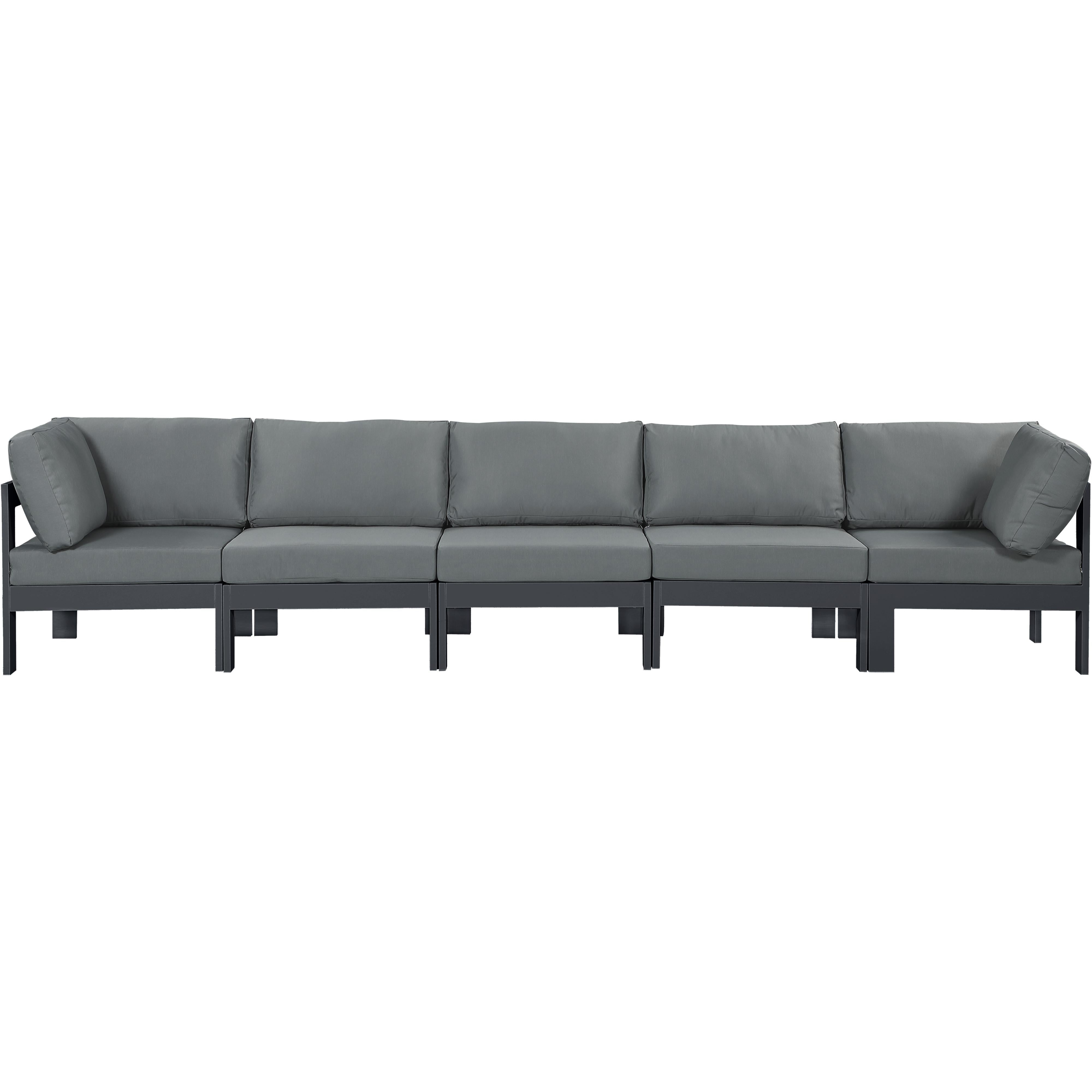Meridian Nizuc Grey Water Resistant Fabric Outdoor Patio Modular Sofa