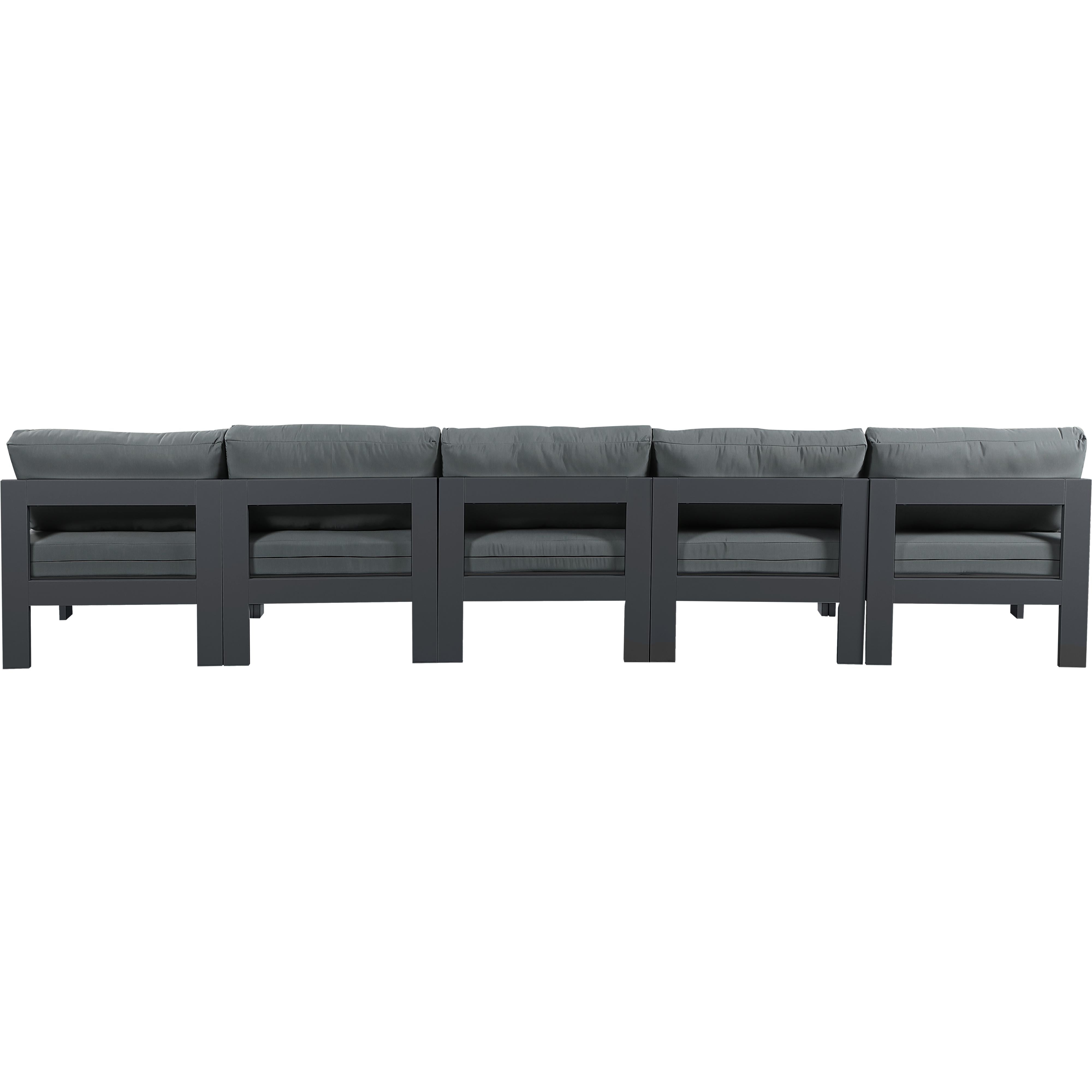 Meridian Nizuc Grey Water Resistant Fabric Outdoor Patio Modular Sofa
