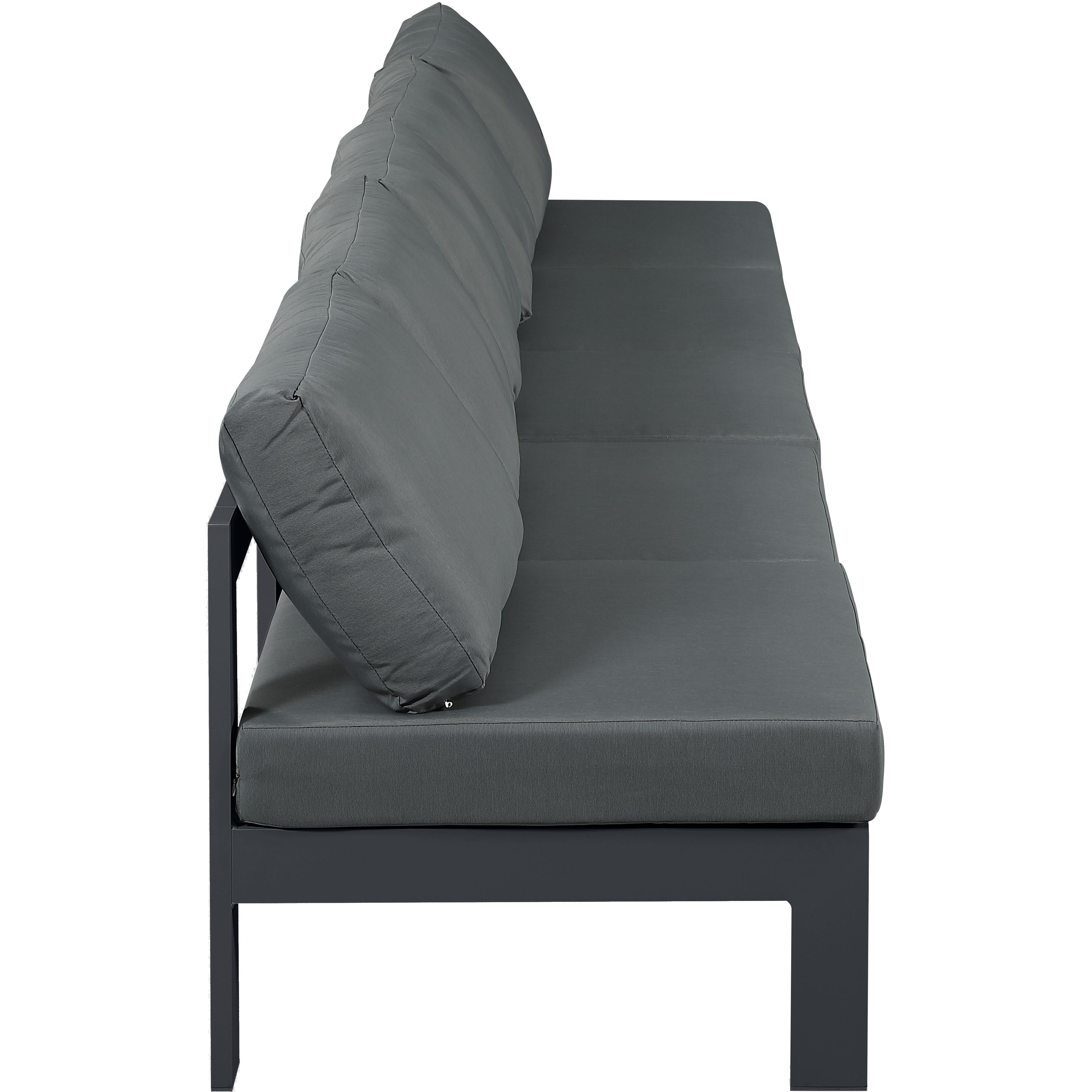 Meridian Nizuc Grey Water Resistant Fabric Outdoor Patio Modular Sofa