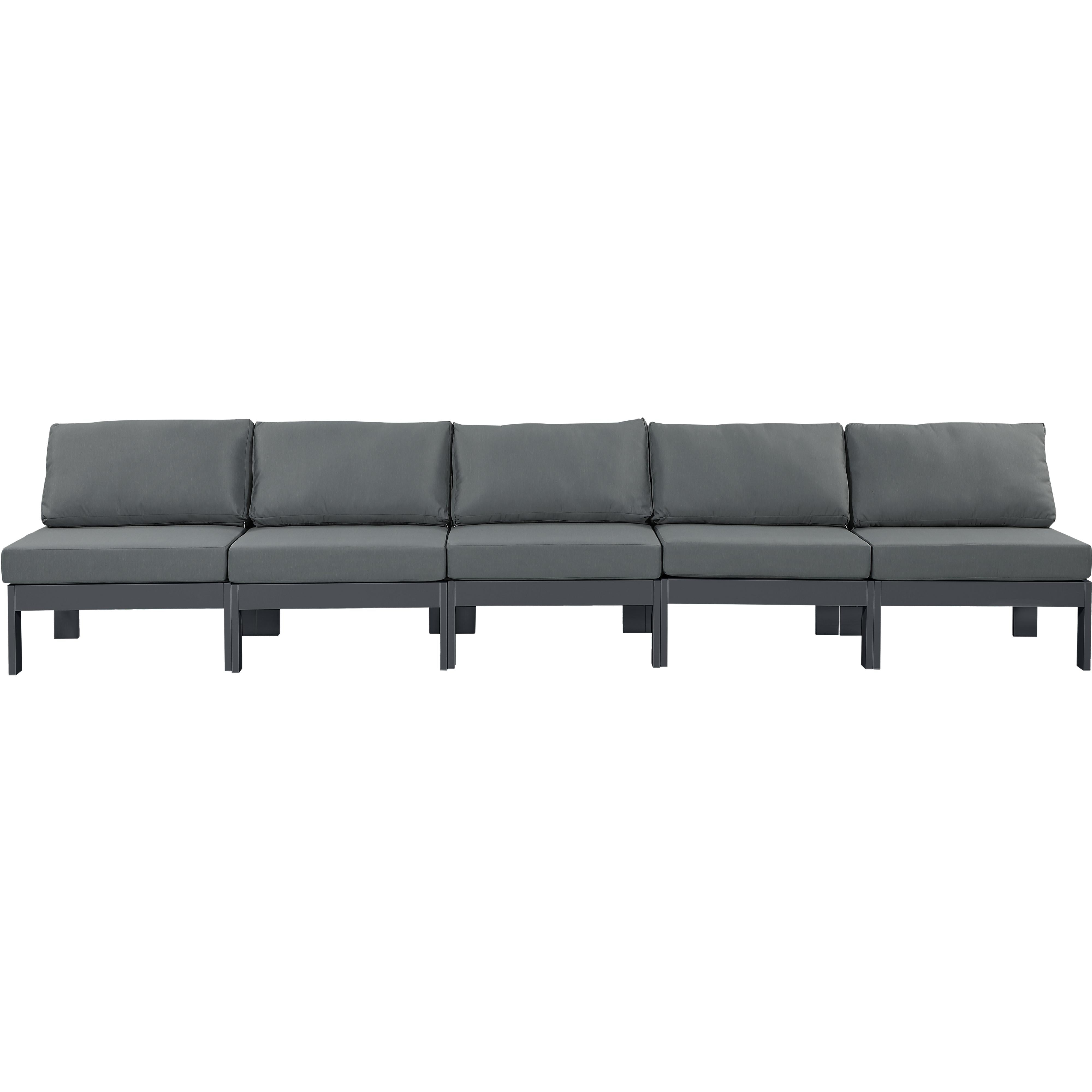 Meridian Nizuc Grey Water Resistant Fabric Outdoor Patio Modular Sofa