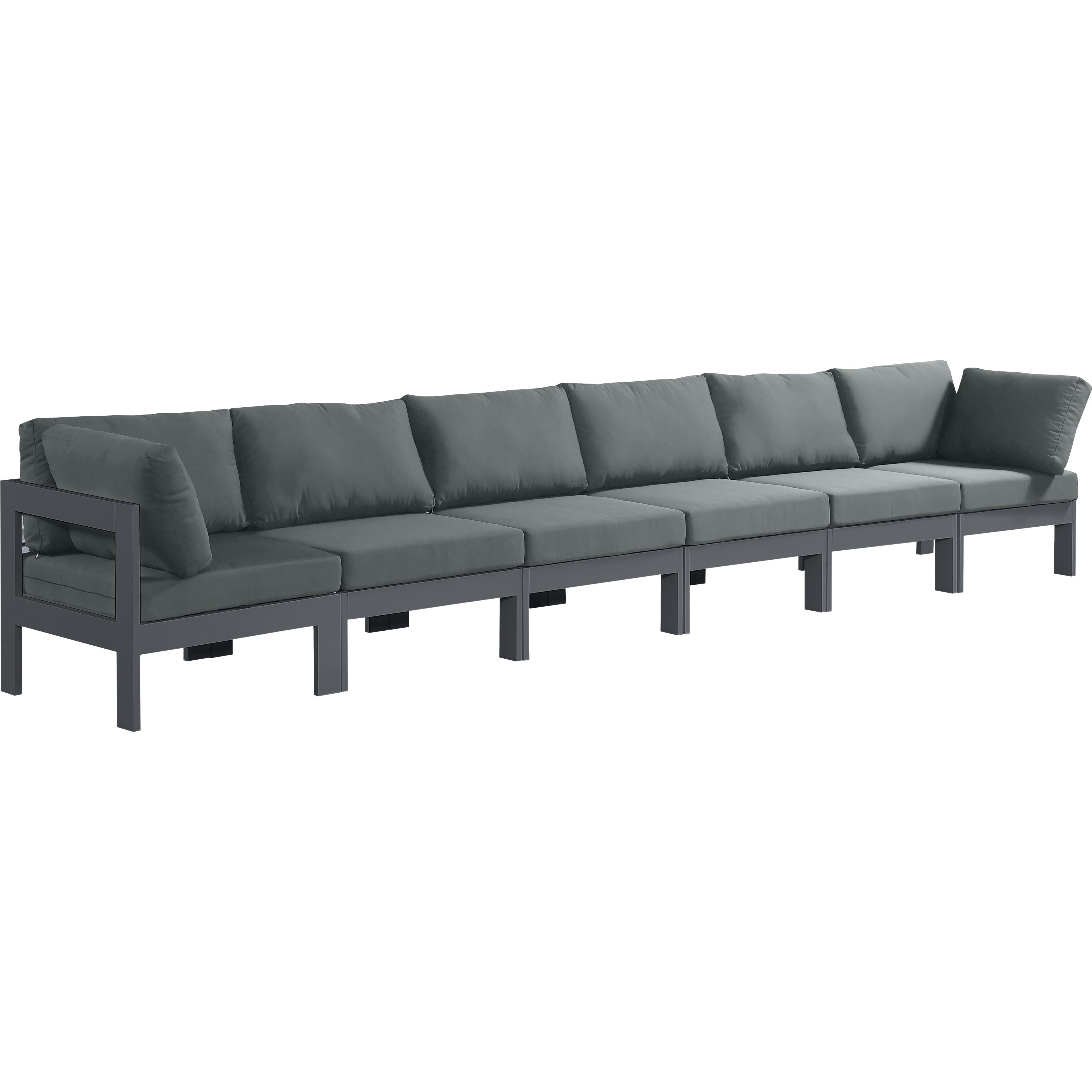 Meridian Nizuc Grey Water Resistant Fabric Outdoor Patio Modular Sofa