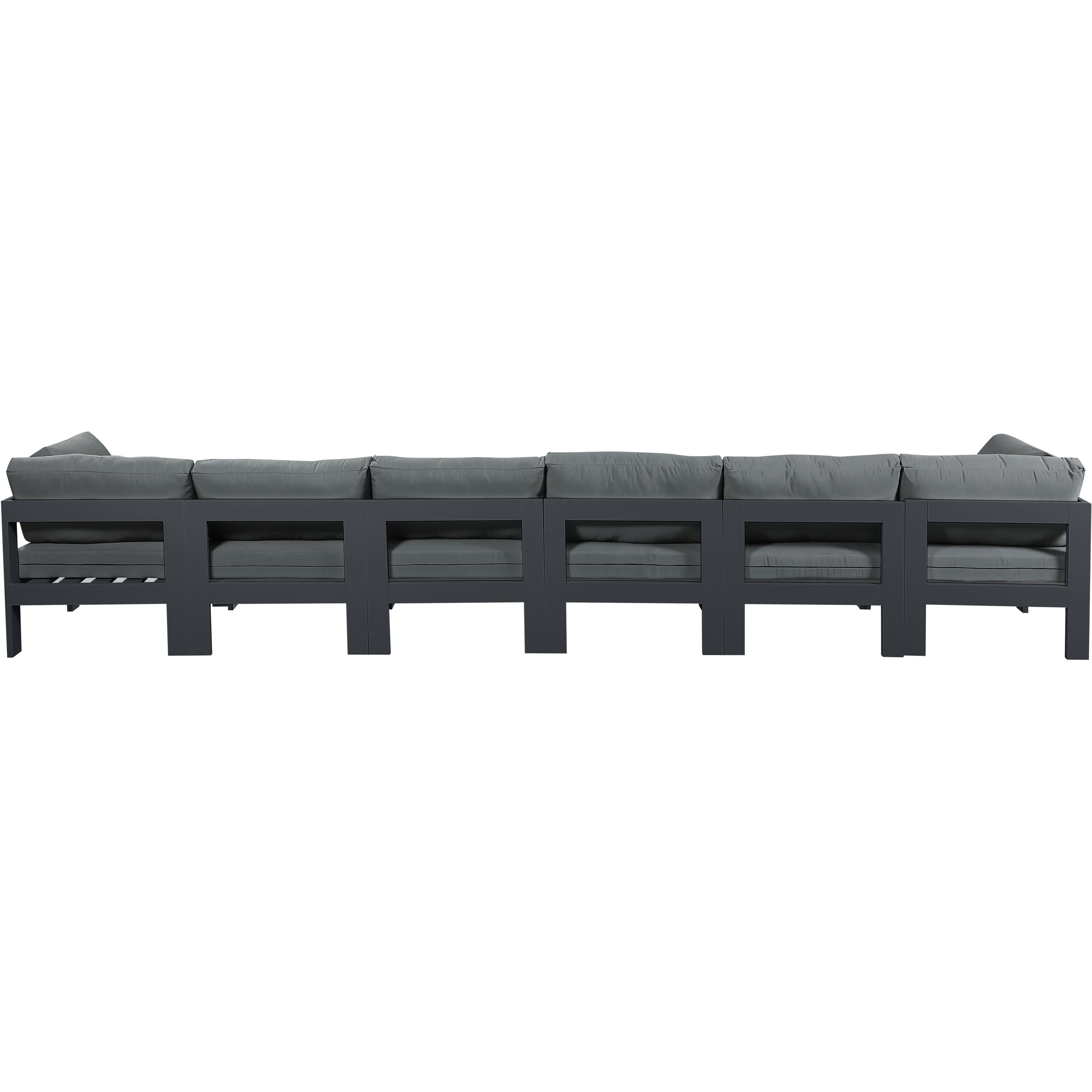 Meridian Nizuc Grey Water Resistant Fabric Outdoor Patio Modular Sofa