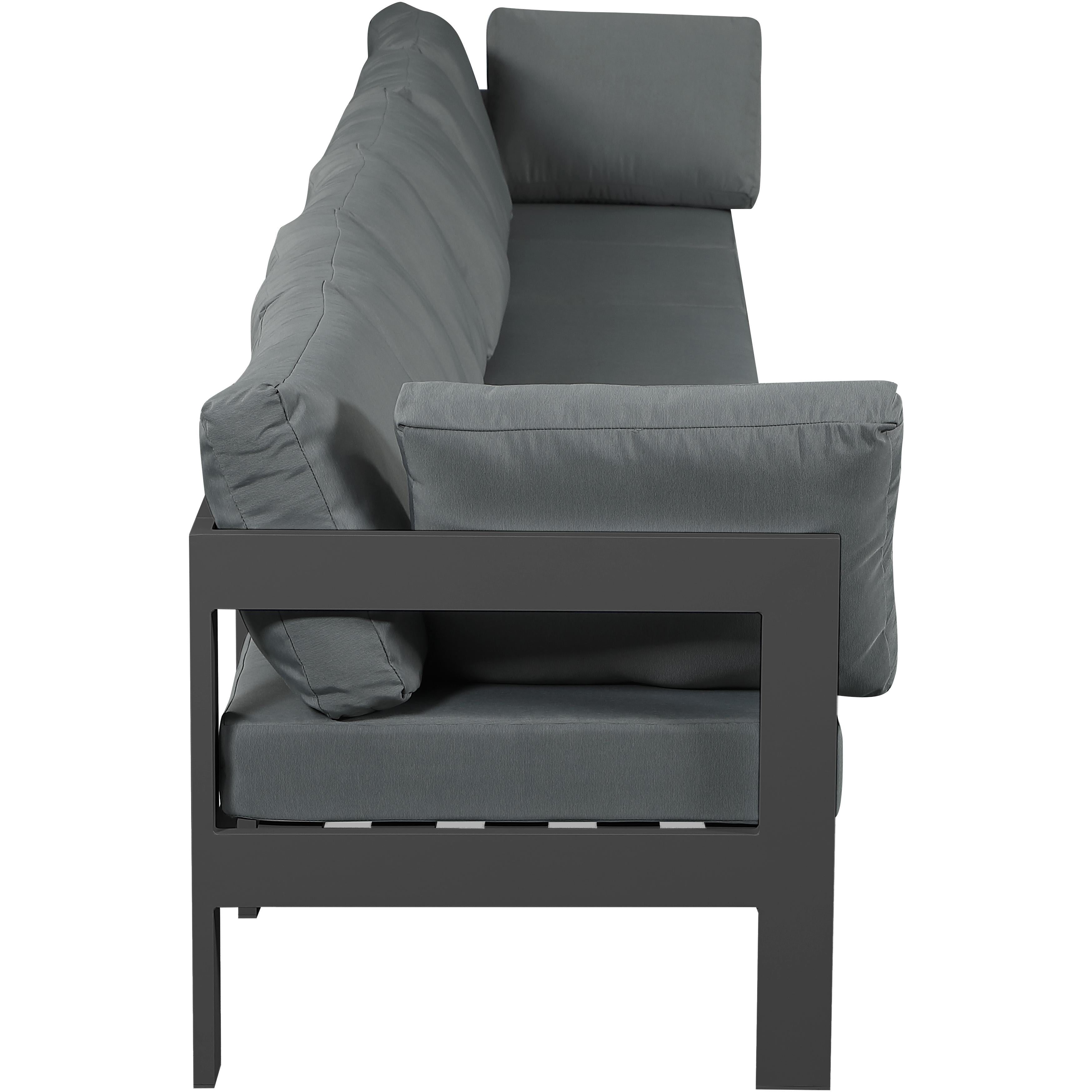 Meridian Nizuc Grey Water Resistant Fabric Outdoor Patio Modular Sofa