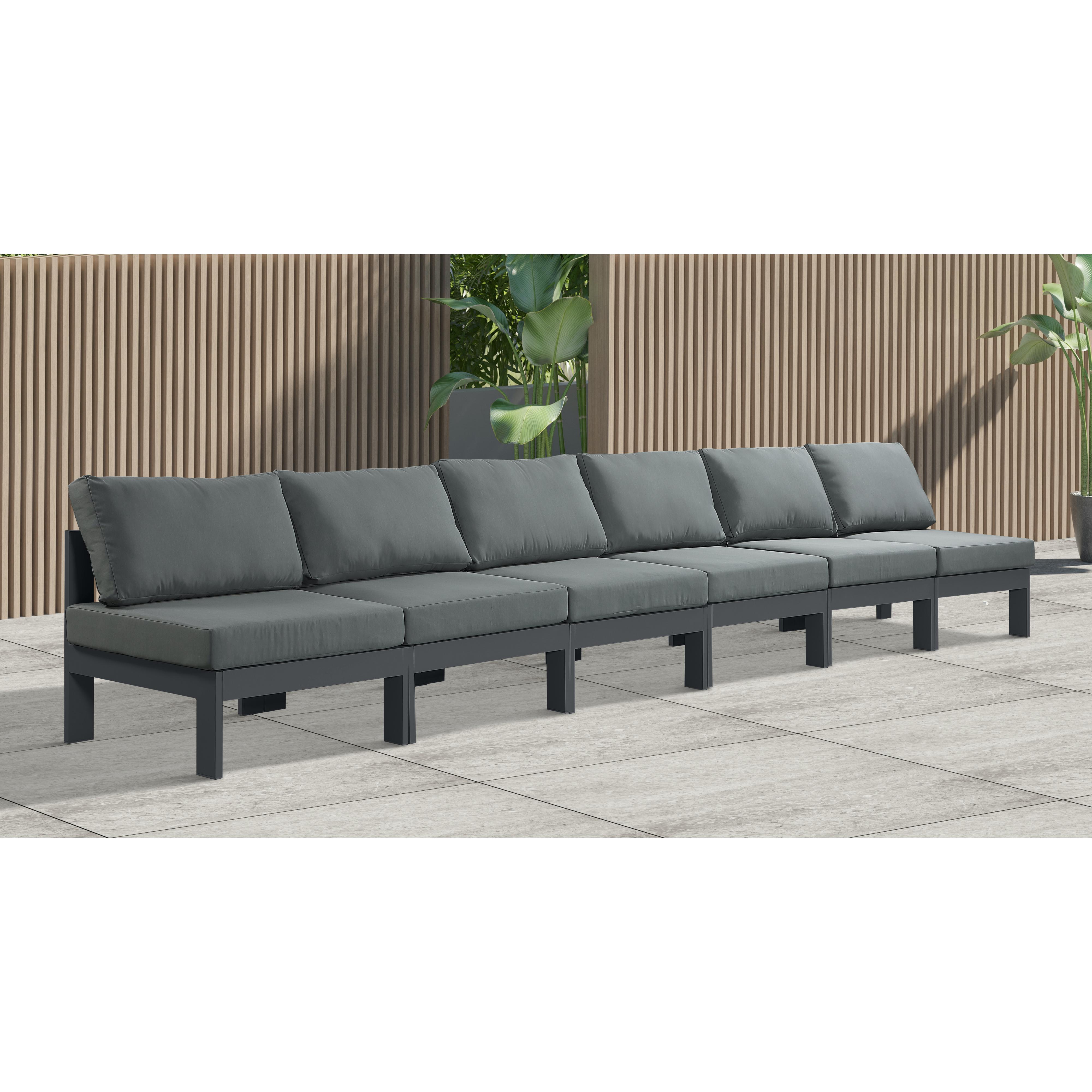 Meridian Nizuc Grey Water Resistant Fabric Outdoor Patio Modular Sofa